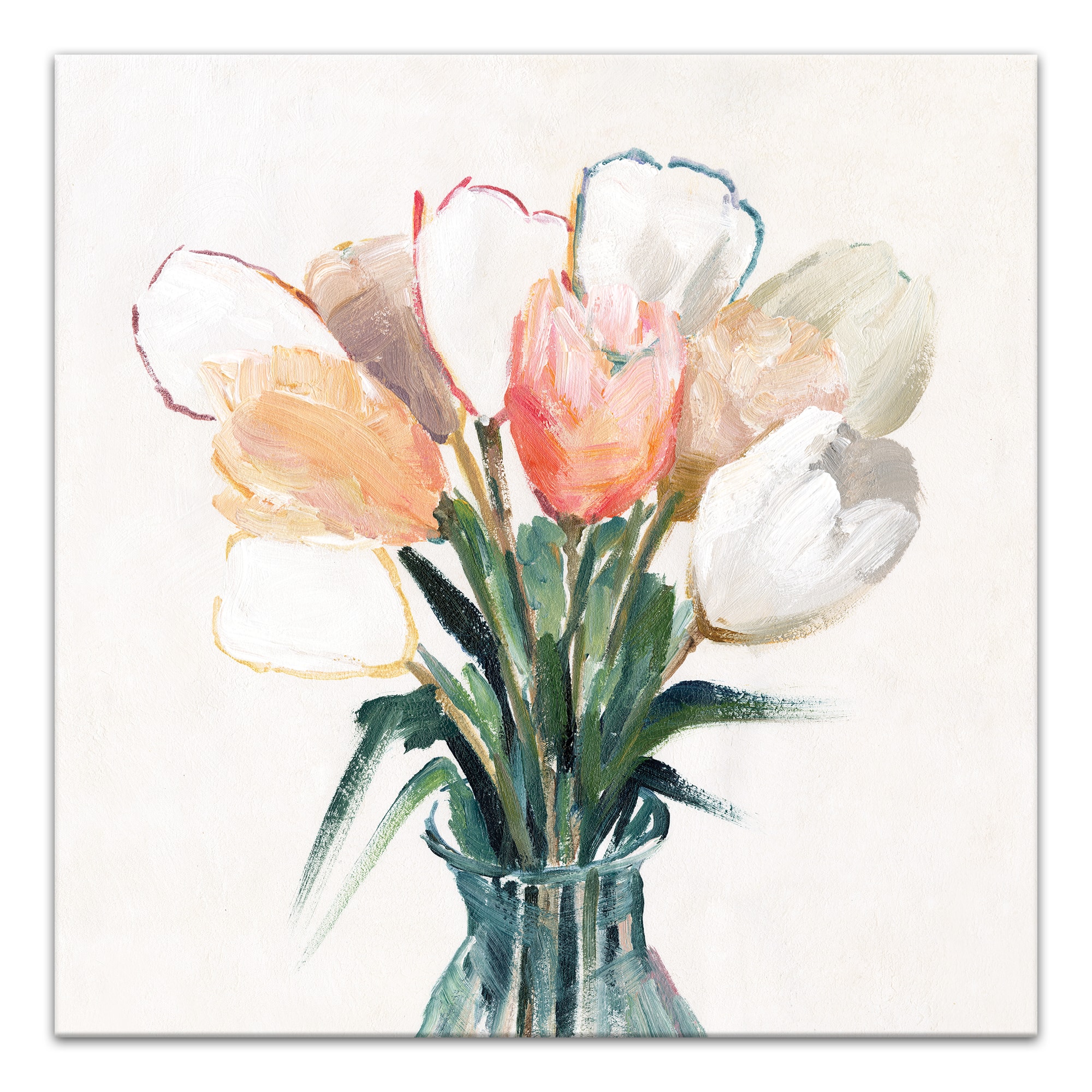 Multi-Color Tulip Bouquet 24" x 24" Canvas Wall Art