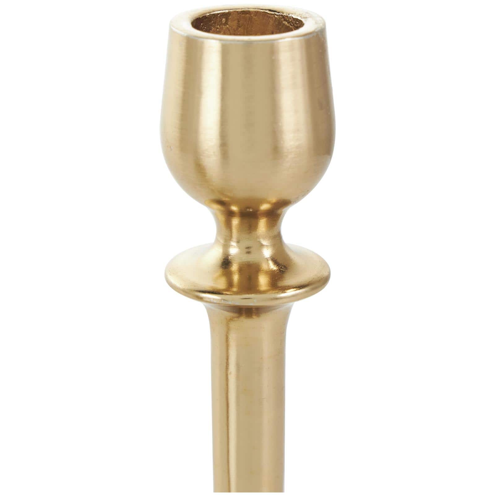 Gold Aluminum Metal Candle Holder Set