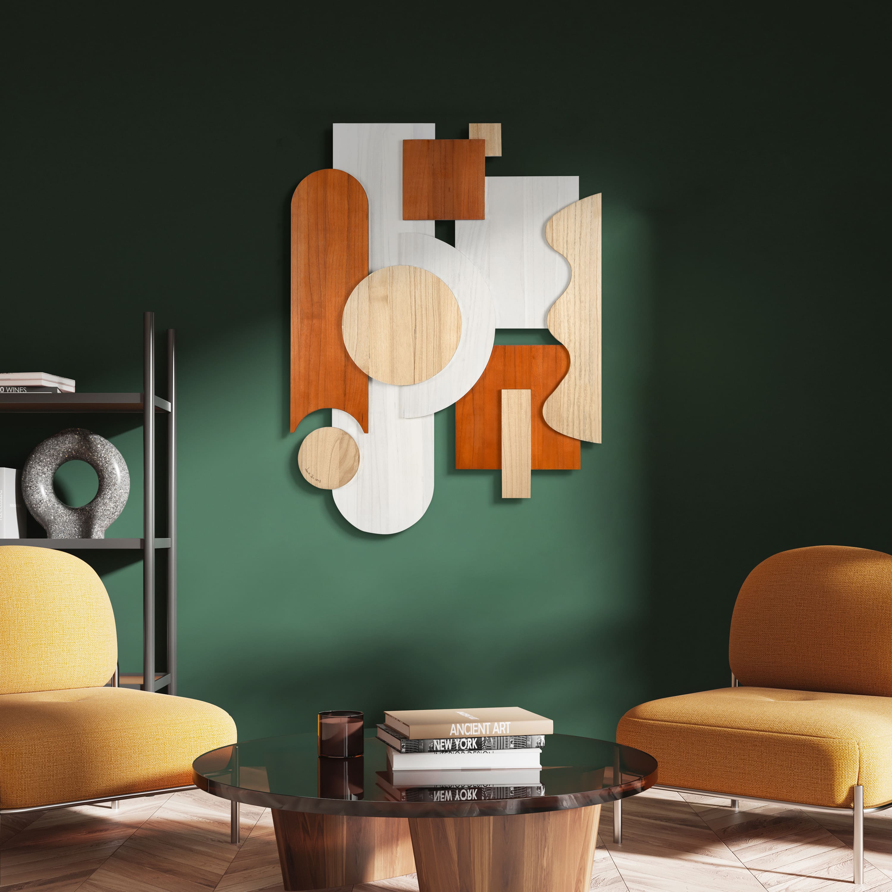 Empire Art Direct 40" x 30" Cinnamon Dreamscape II Hand Made Dimensional Solid Wood Wall Art