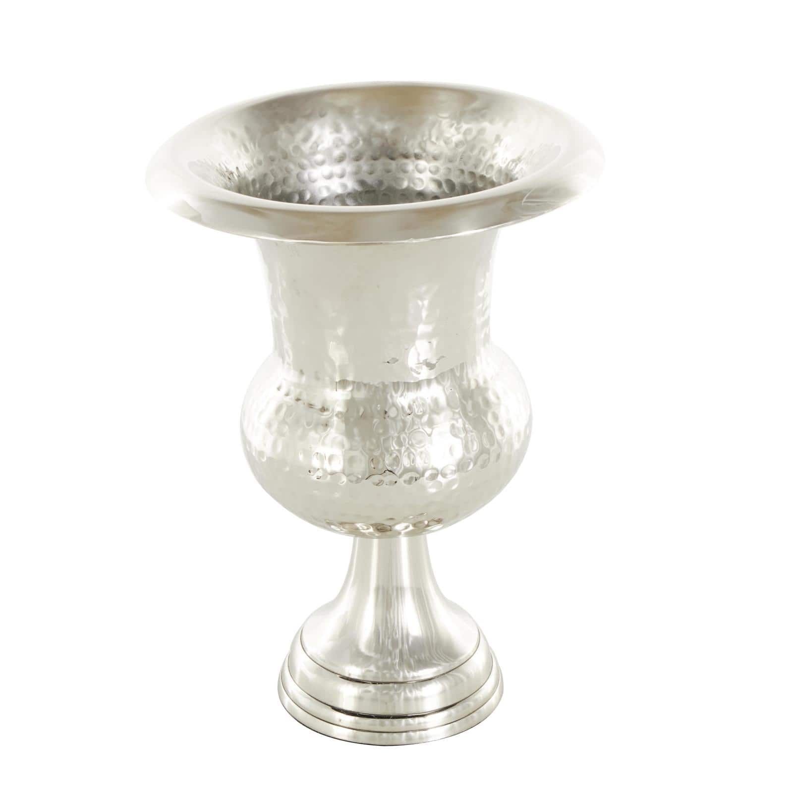 Silver Aluminum Goblet Inspired Hammered Vase