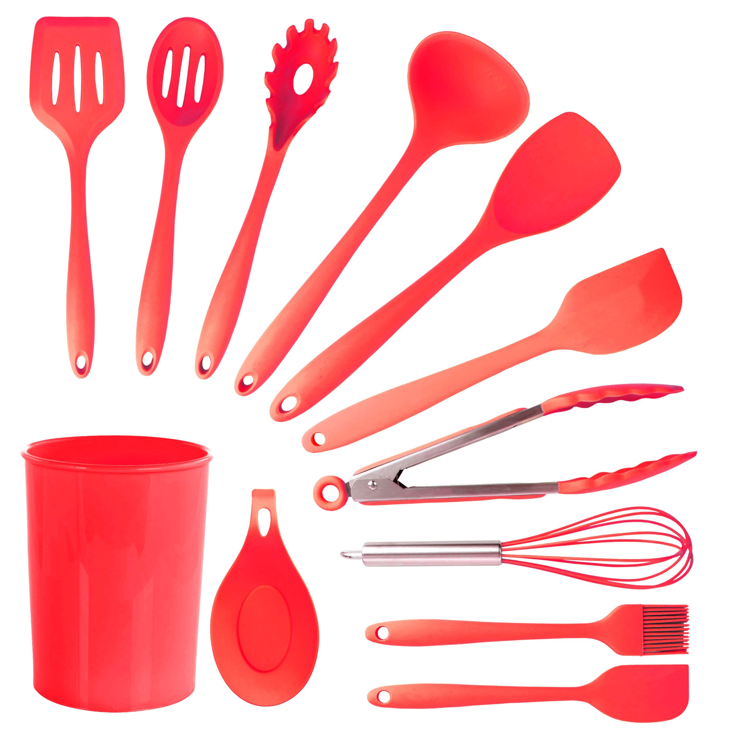 MegaChef Red Silicone Cooking Utensils Set, 12ct.