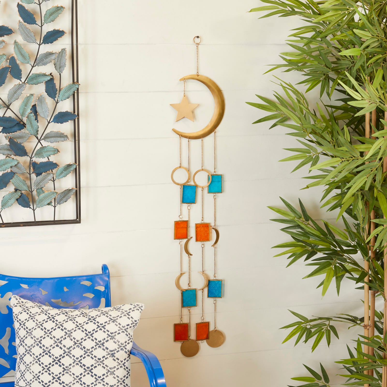 Gold Contemporary Moon and Sun Windchime