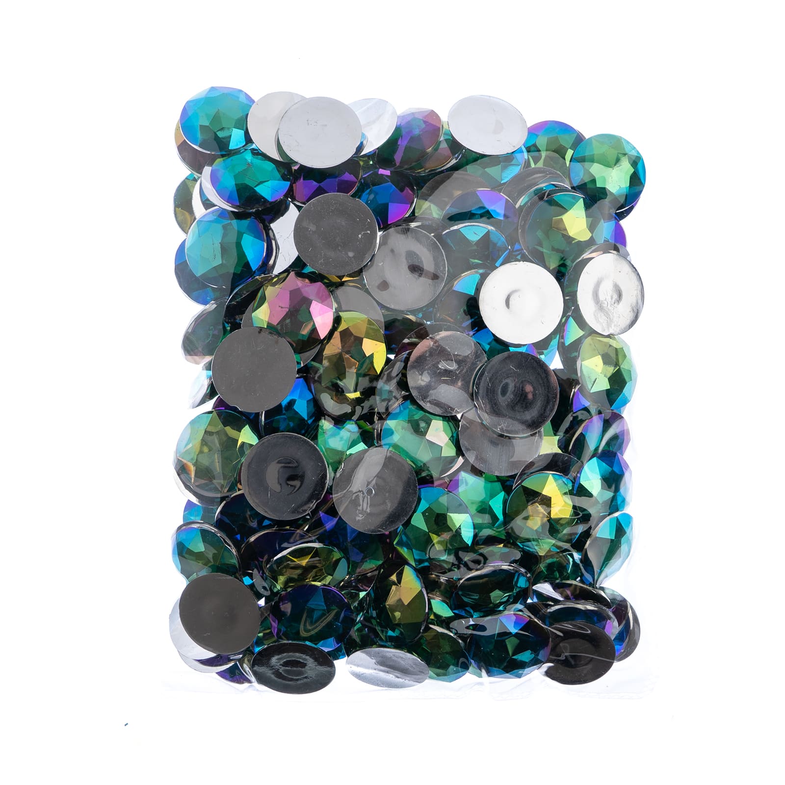 John Bead 20mm AB Acrylic Round Flat Back Rhinestones, 200ct.