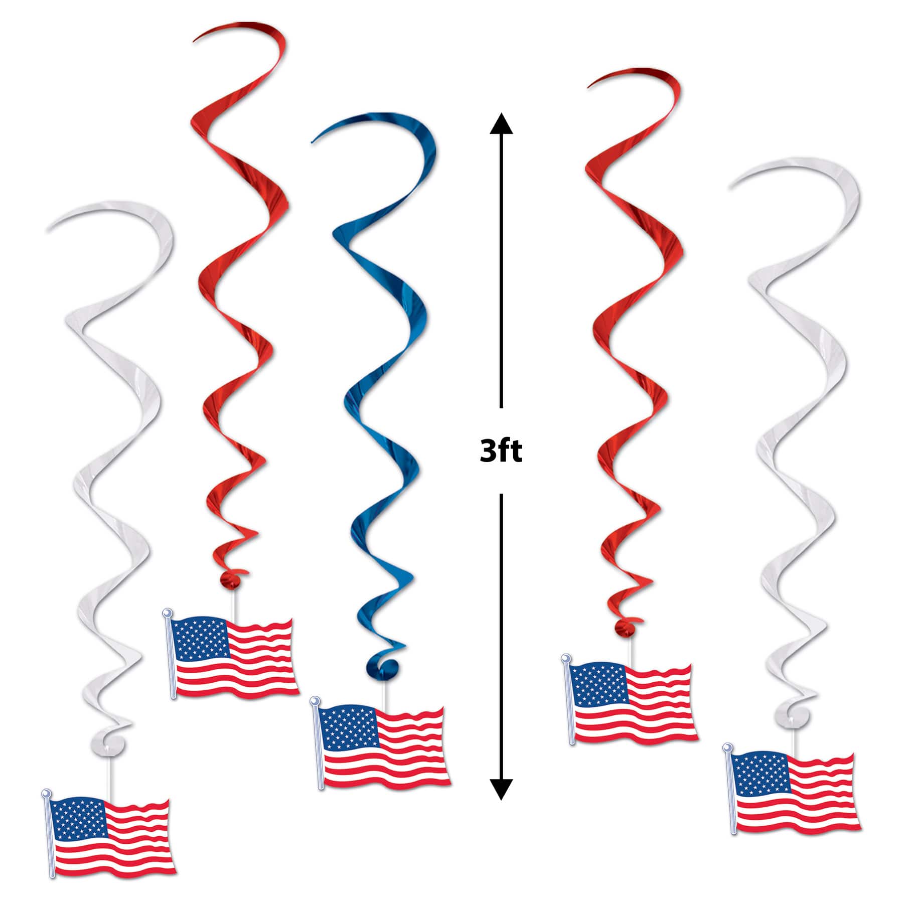 Beistle 3ft. American Flag Whirls, 2 Packs of 5