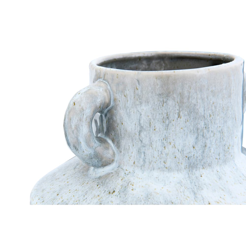 Hello Honey® 8.25" Stoneware Vase With Reactive Glaze Finish & Vertical Handles