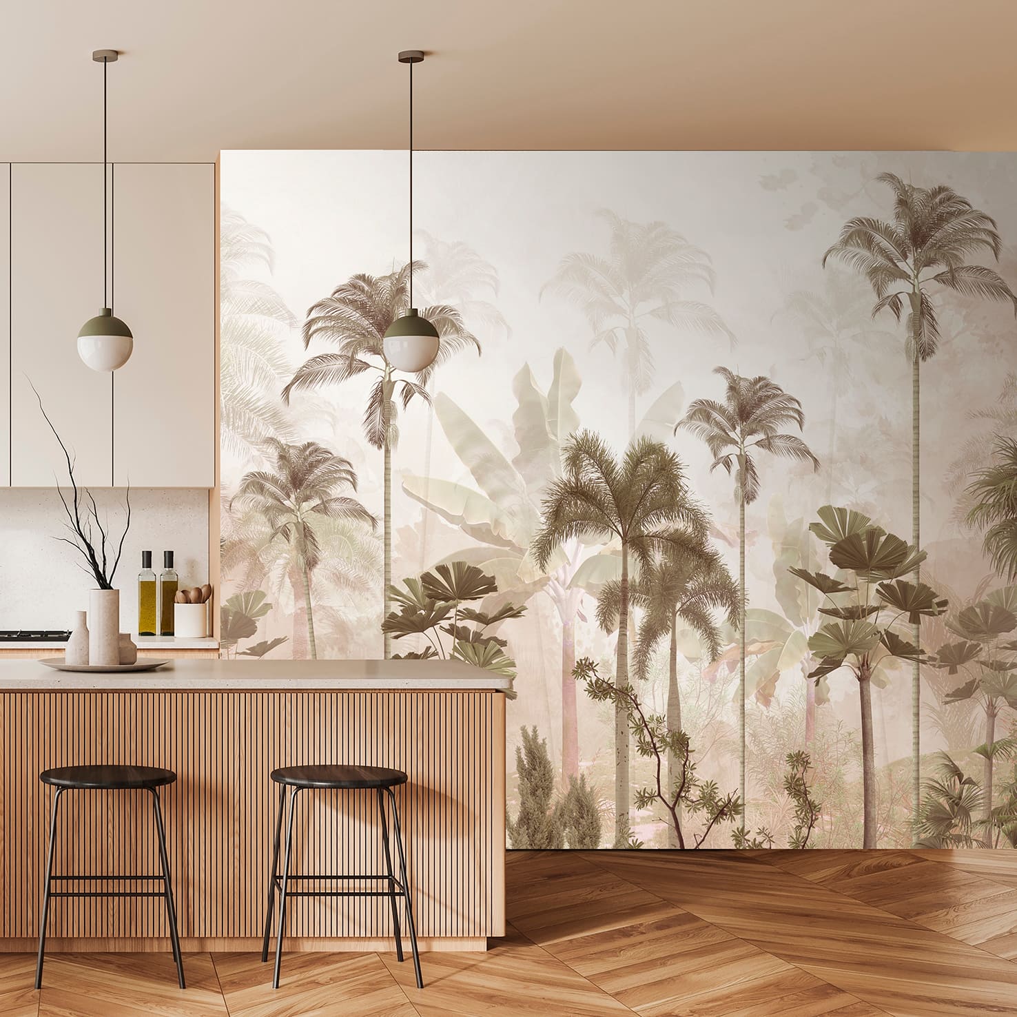 Designs Direct Vintage Tropical Palms Wall Mural