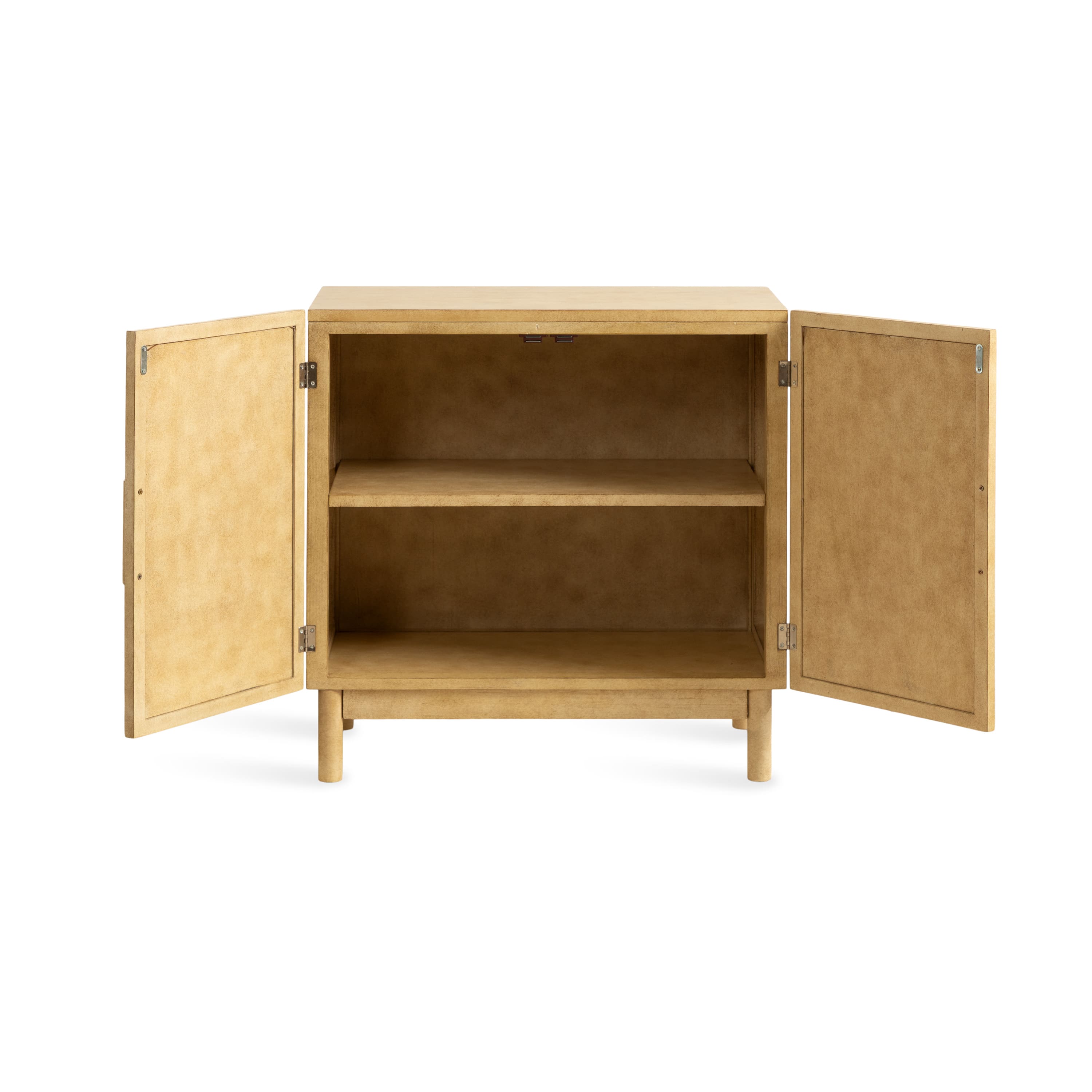 Kate and Laurel Ori Rattan & Wood Accent Floor Cabinet