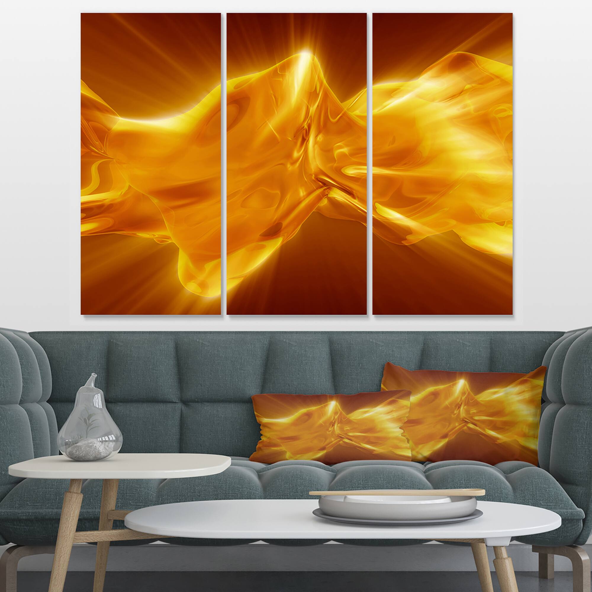 Designart - Plasmas and Liquid With Fiery Shine