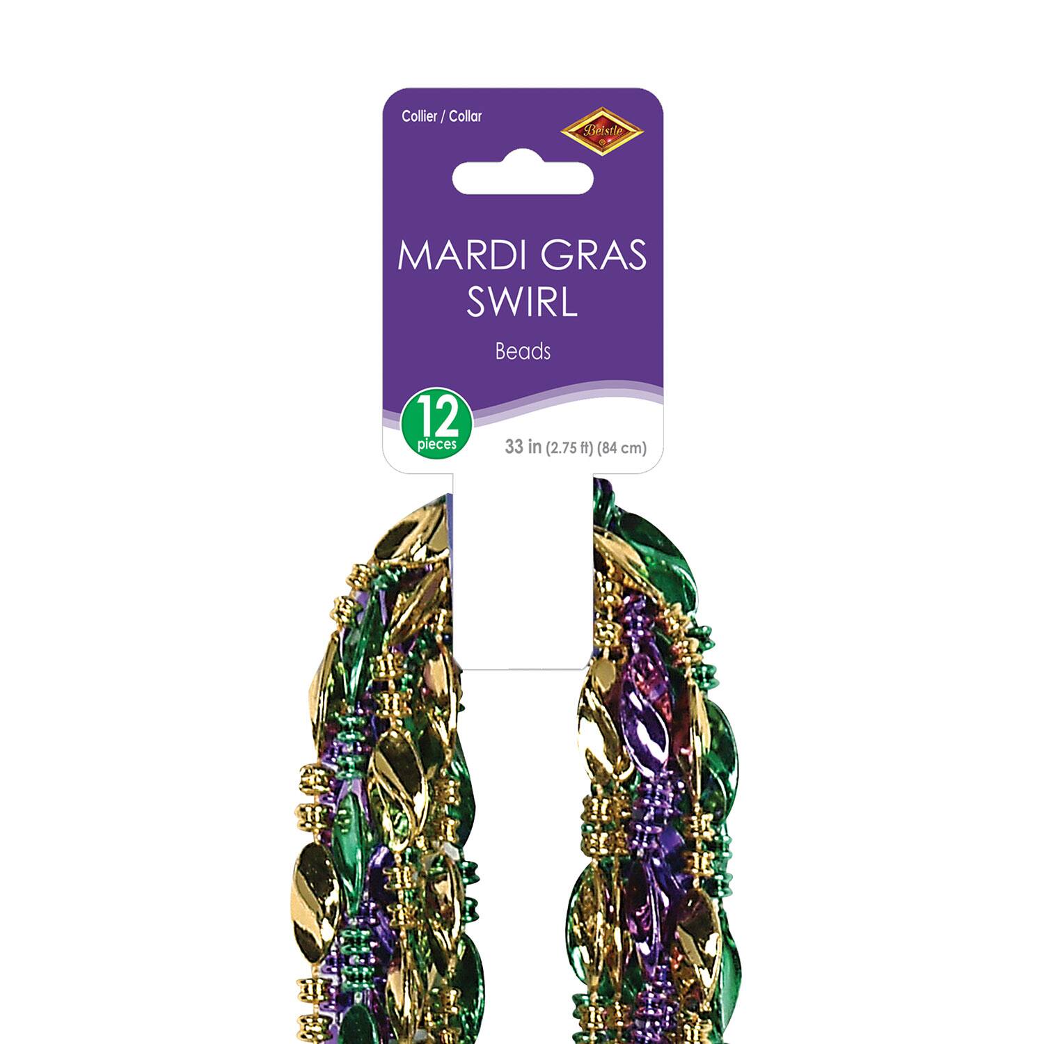 Beistle 33" Mardi Gras Twist Beads, 24ct.