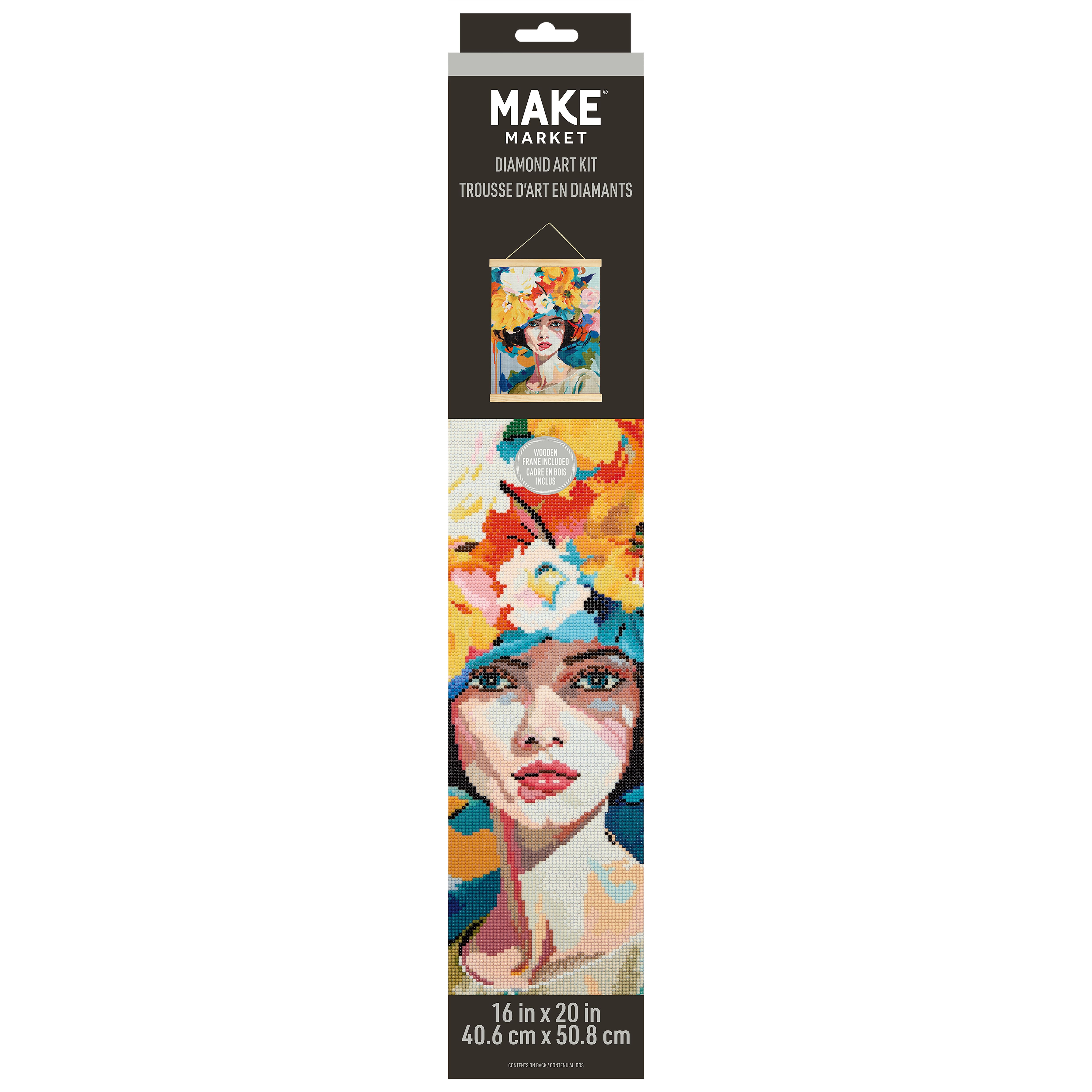 16" x 20" Flower Girl Diamond Art Kit with Wood Frame by Make Market®