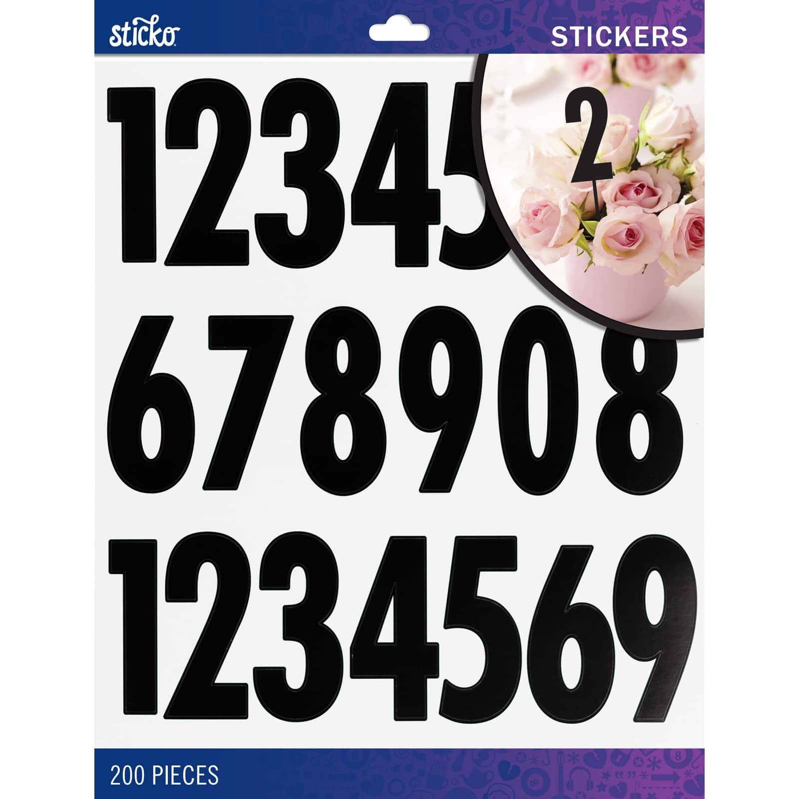 Sticko® Extra Large Black Futura Number Stickers