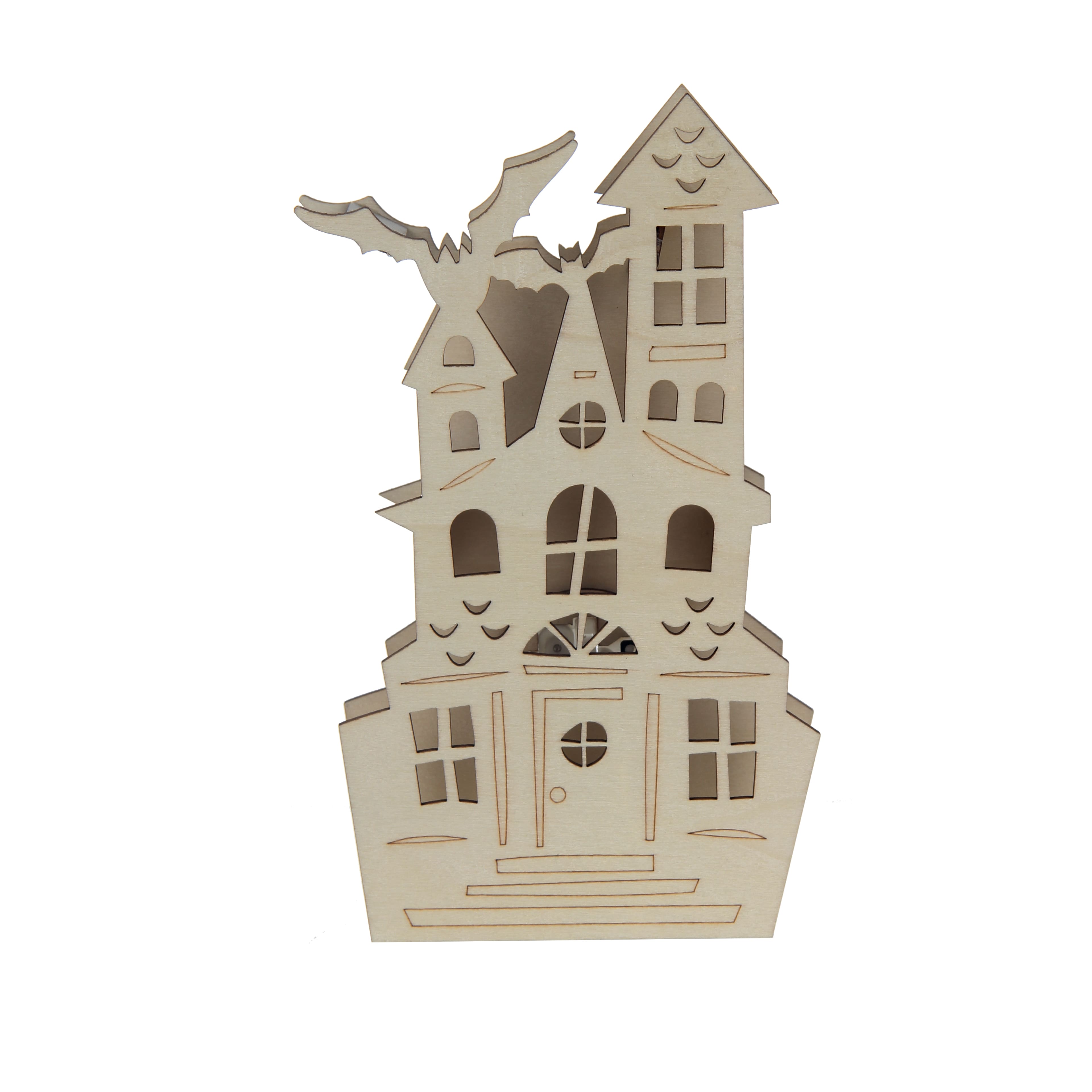 7.75" Haunted House DIY LED Wood Décor by Make Market®