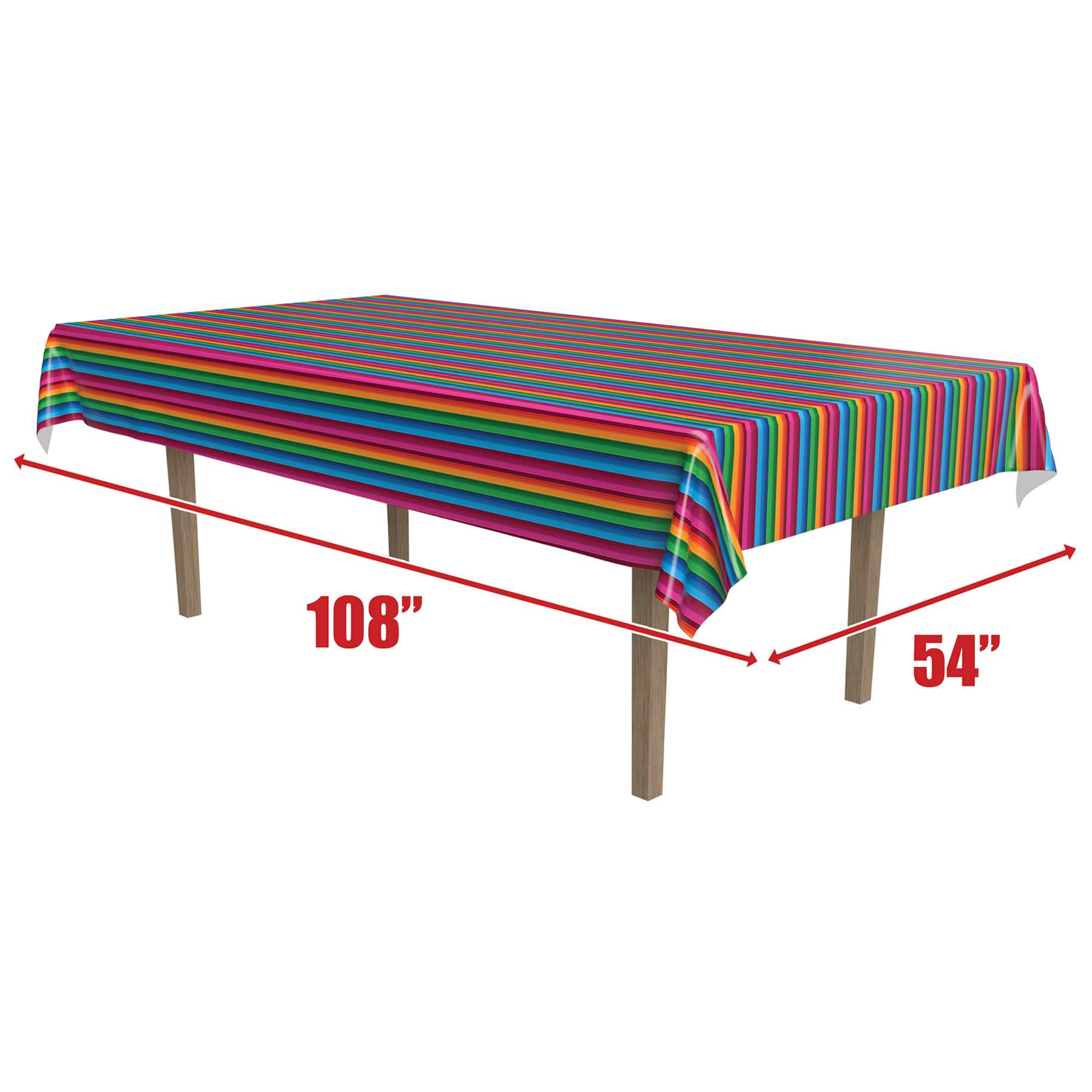 Beistle 54" x 108" Fiesta Serape Plastic Table Cover