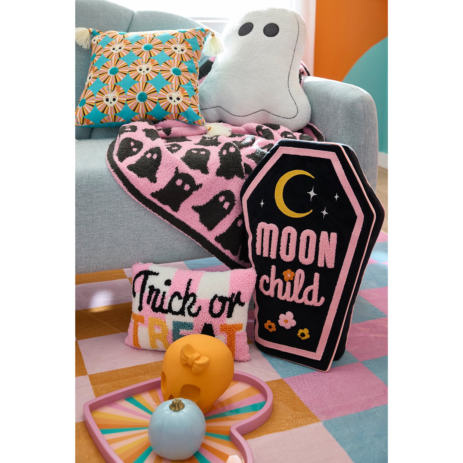 50" x 60" Purple Ghost Moonlight Mischief Throw Blanket by Ashland®