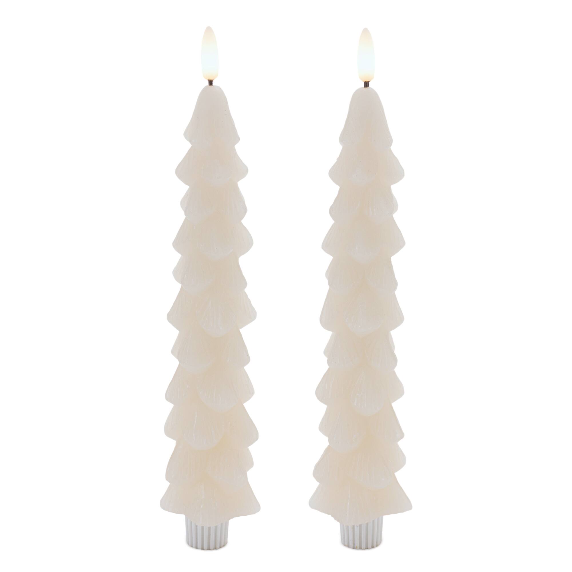 Melrose 9.5" White FIA Wick Tree Taper Candles, 4ct.