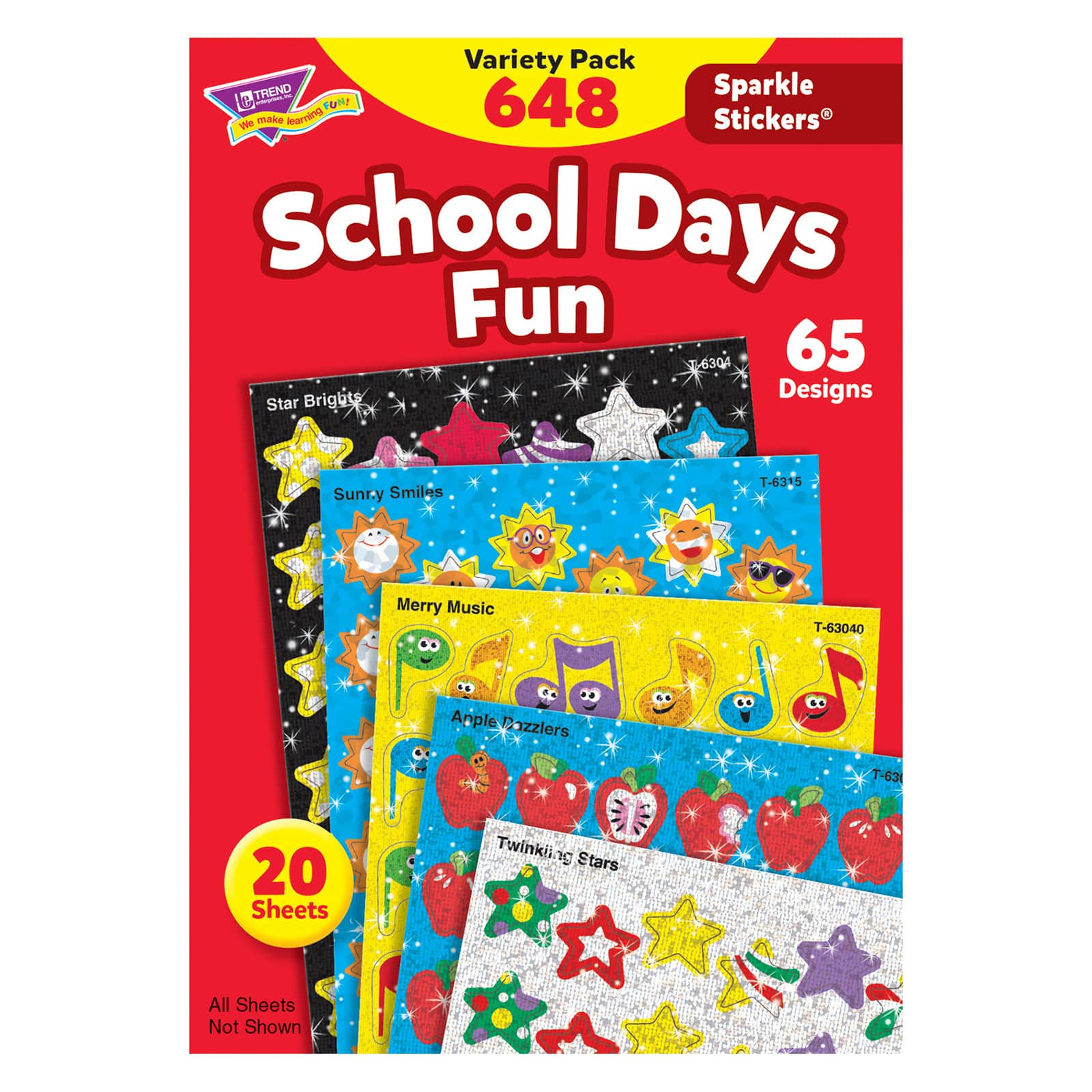 Trend Enterprises® Sparkle Stickers® School Days Variety Pack, 2 ct.