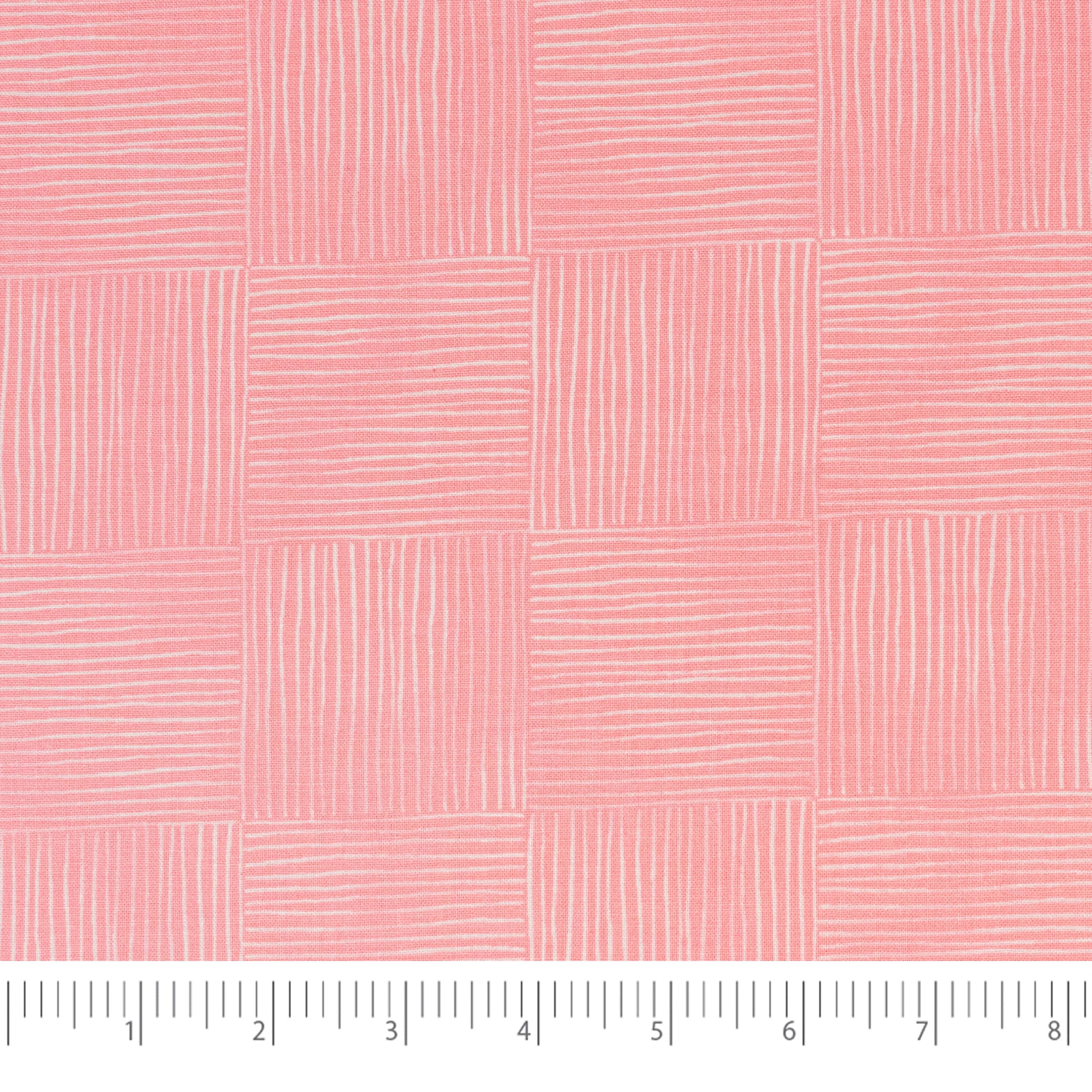SINGER Floral Pastels Pink Stripe Cotton Fabric