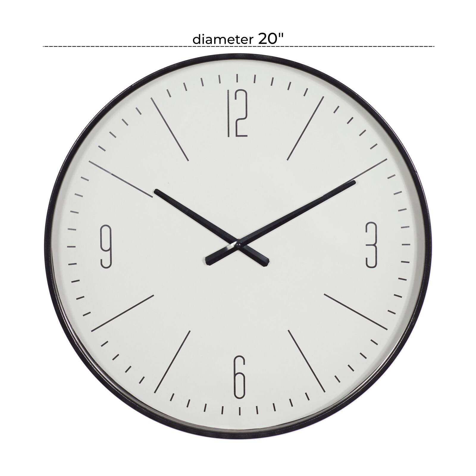 20" Glass Contemporary Wall Clock