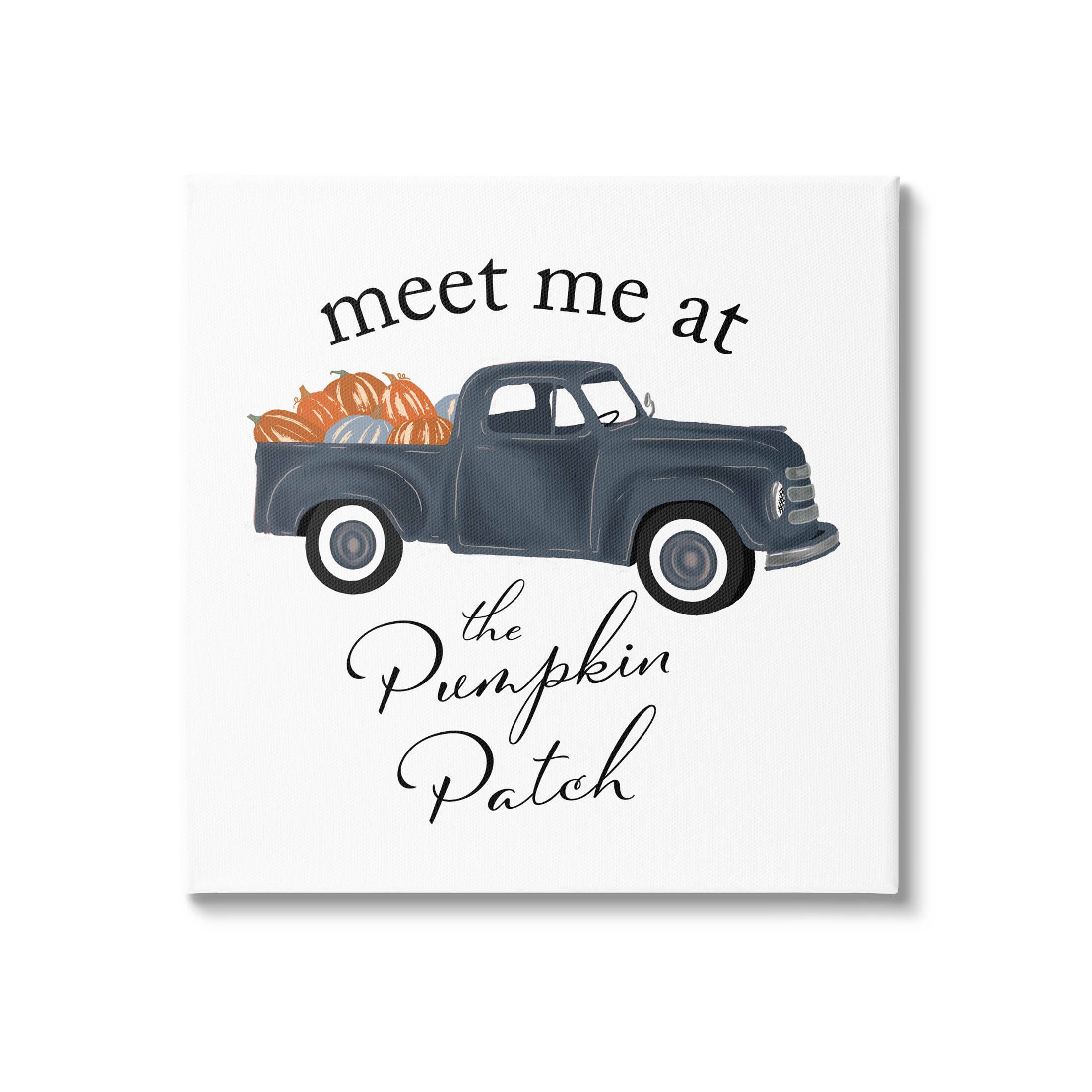 Stupell Industries Meet Me At Pumpkin Patch Truck Canvas Wall Art