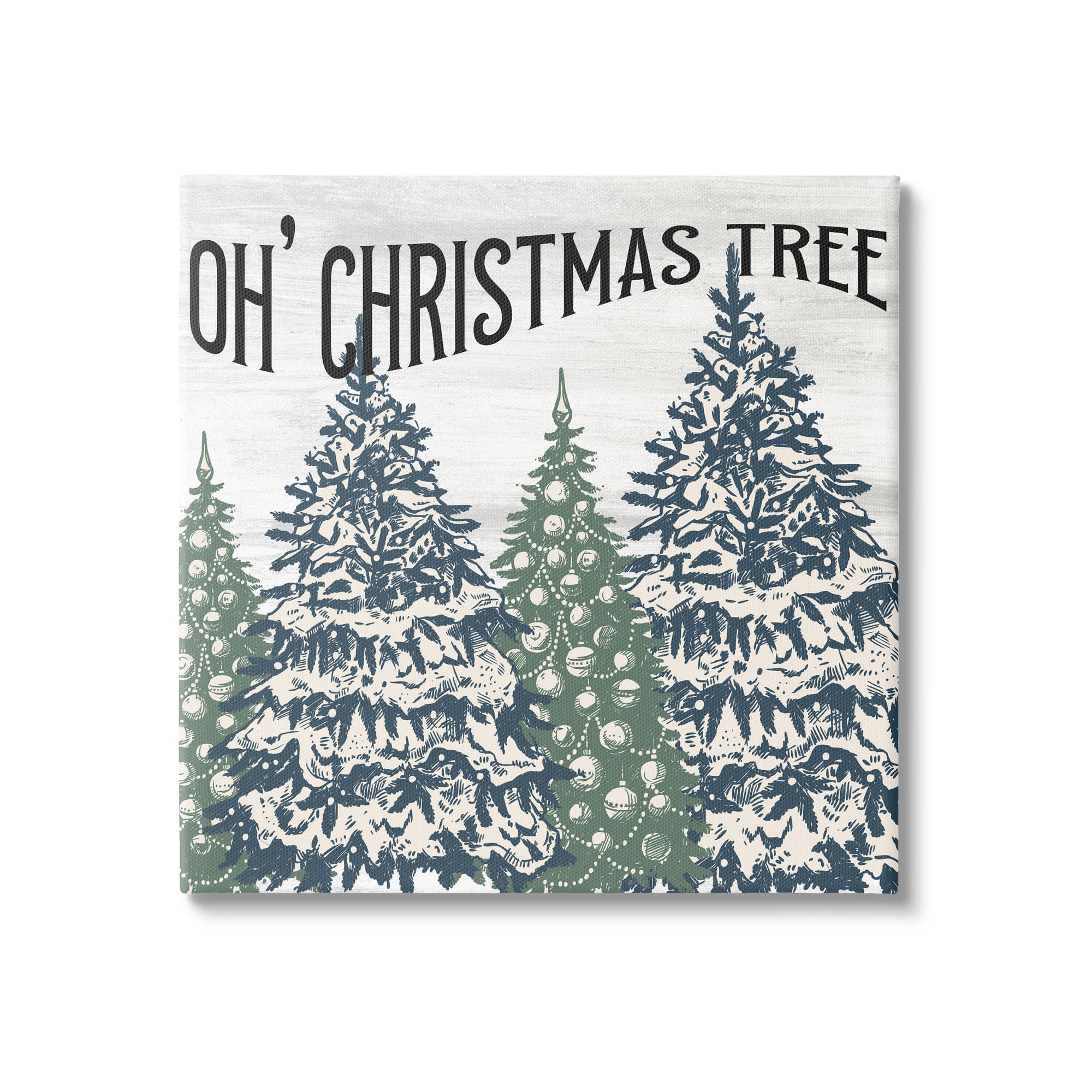 Stupell Industries Oh Christmas Tree Vintage Canvas Wall Art