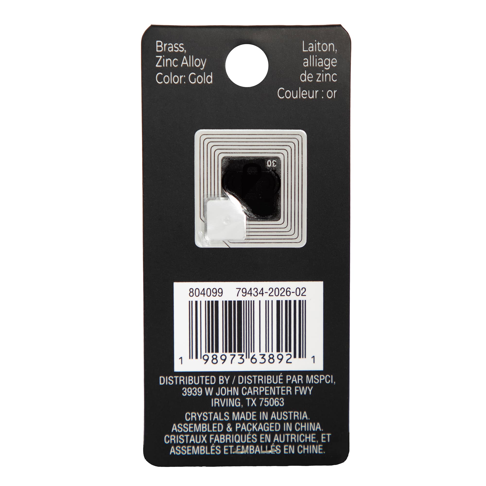 Emerald-Cut Gem Lock Austrian Crystal Charm by Bead Landing™