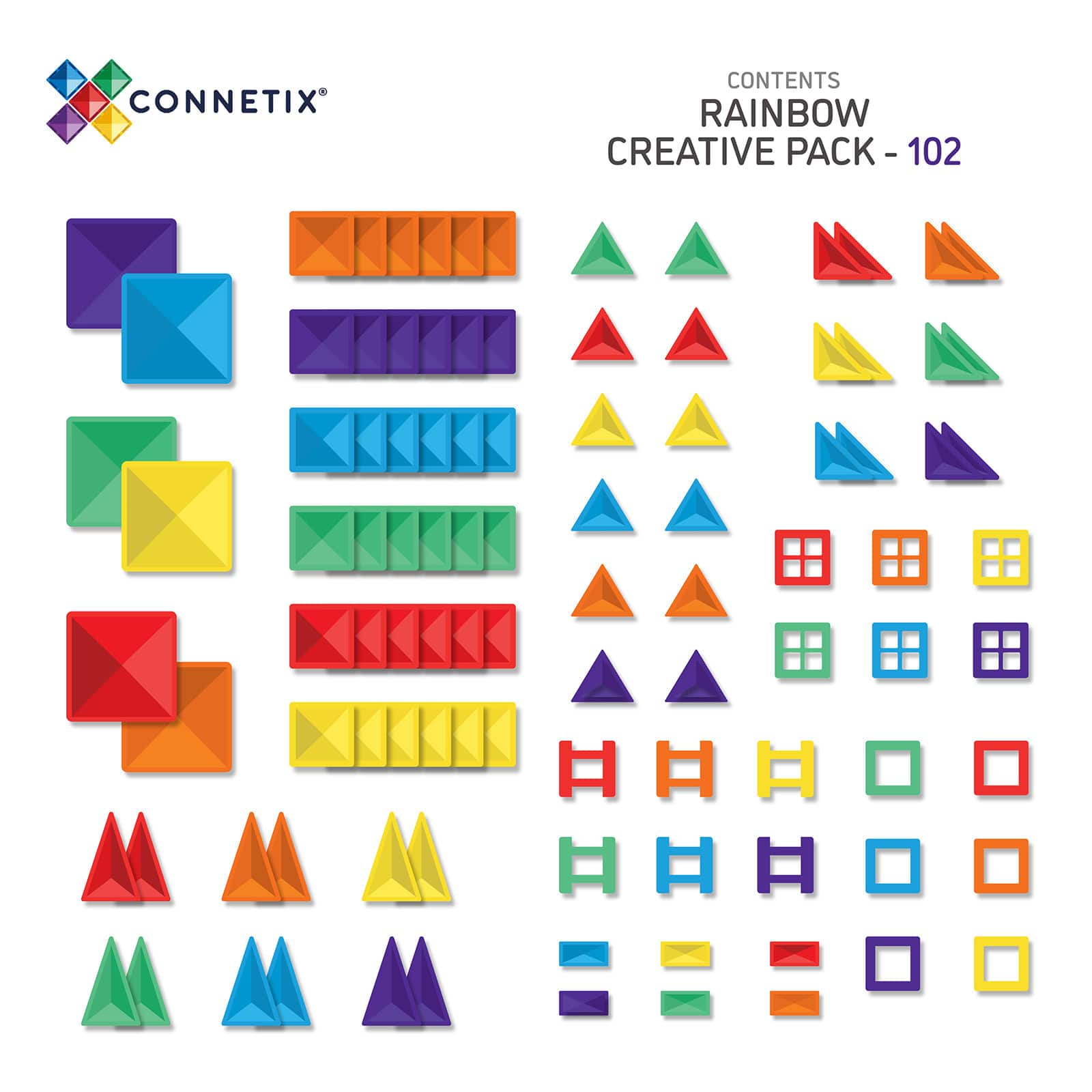 Connetix® Magnetic Tiles Rainbow Creative Set