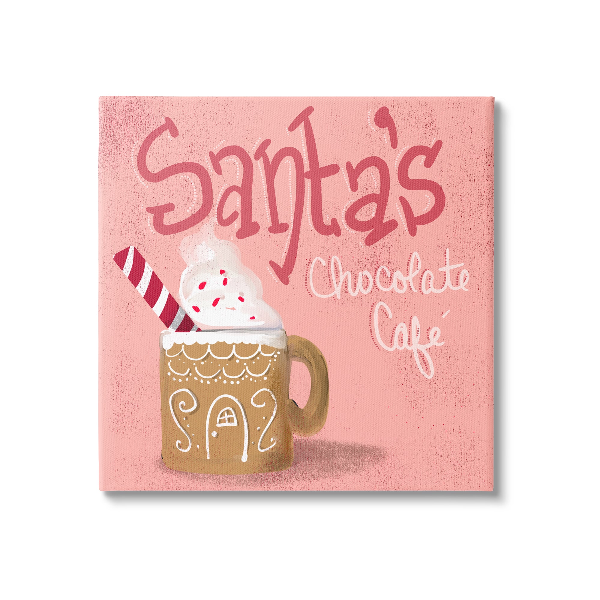 Stupell Industries Santa's Chocolate Cafe Sign Canvas Wall Art