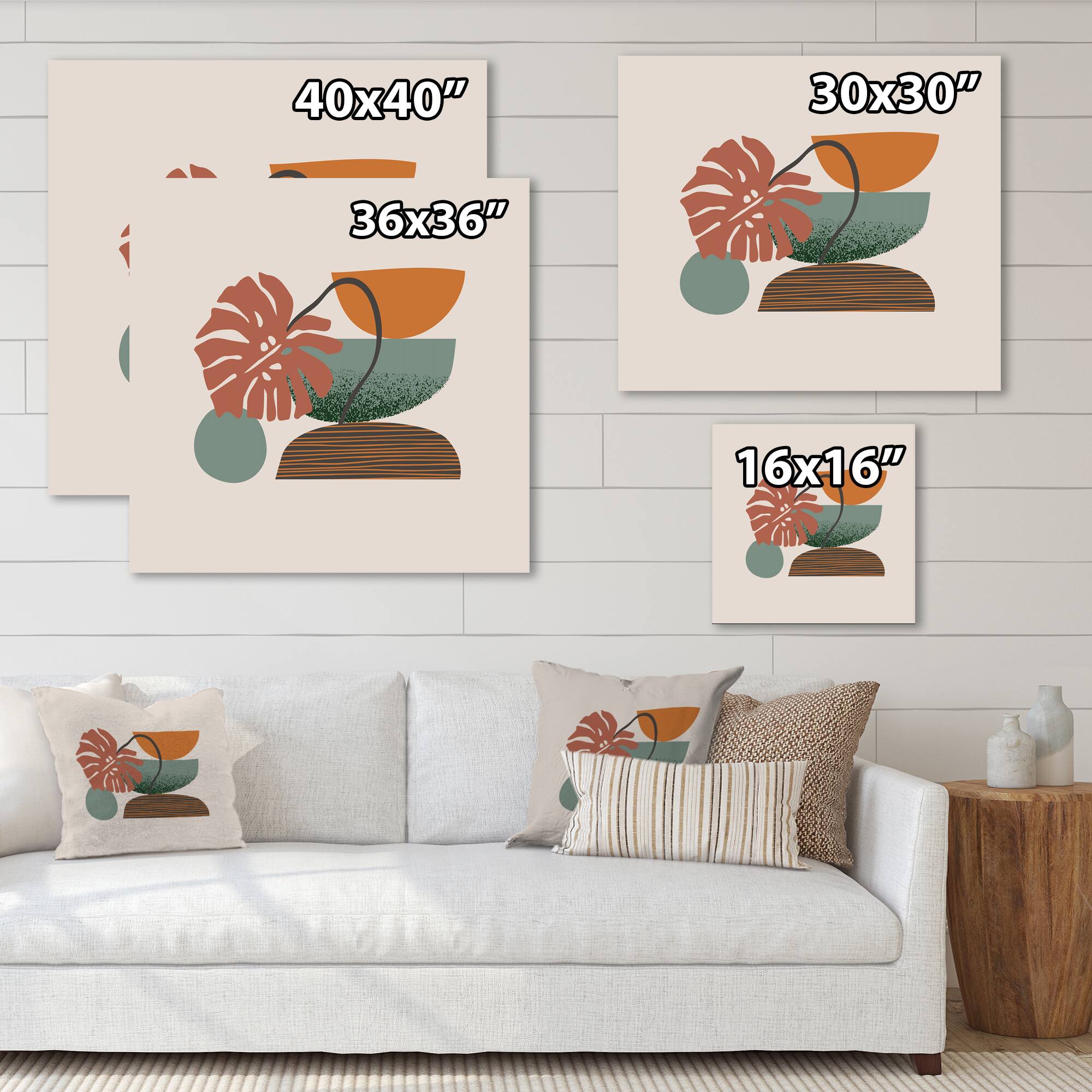 Designart - Colorful Geometric Abstract Art Collage III - Modern Canvas Wall Art Print