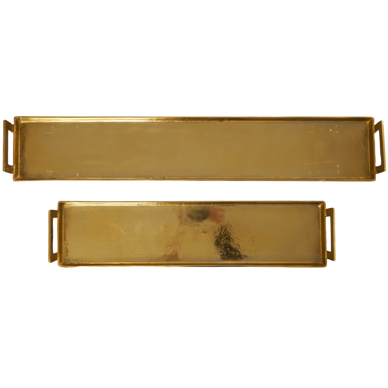 Golden Modern Aluminum Nesting Tray Set