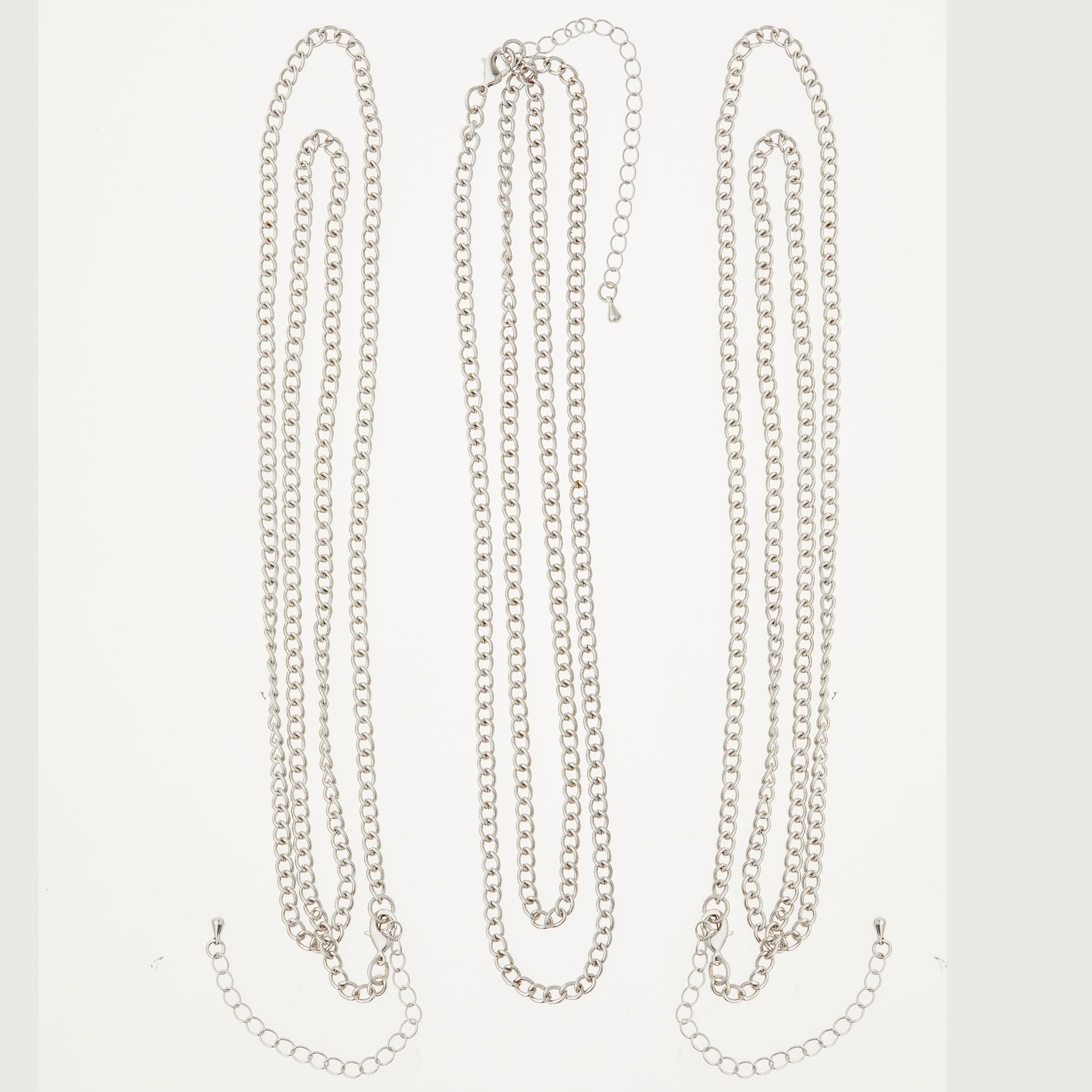 12 Packs: 3 ct. (36 total) 30" Rhodium Curb Chain Necklaces by Bead Landing™