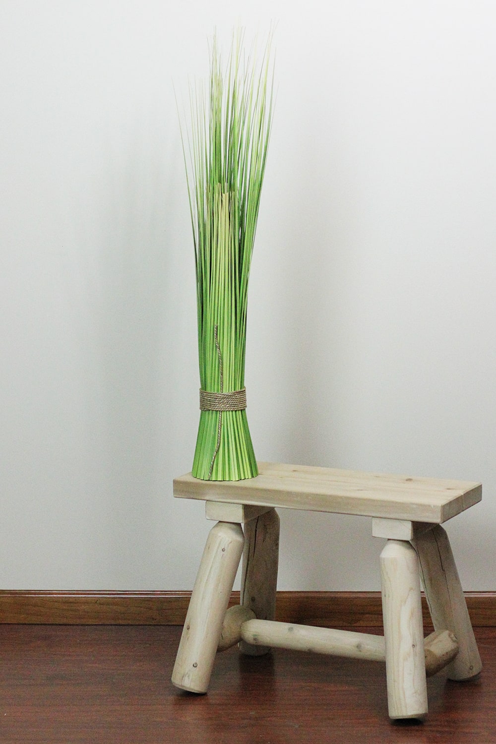 37.75" Green & Yellow Artificial Onion Grass Bundle Wrapped with Tan Rope
