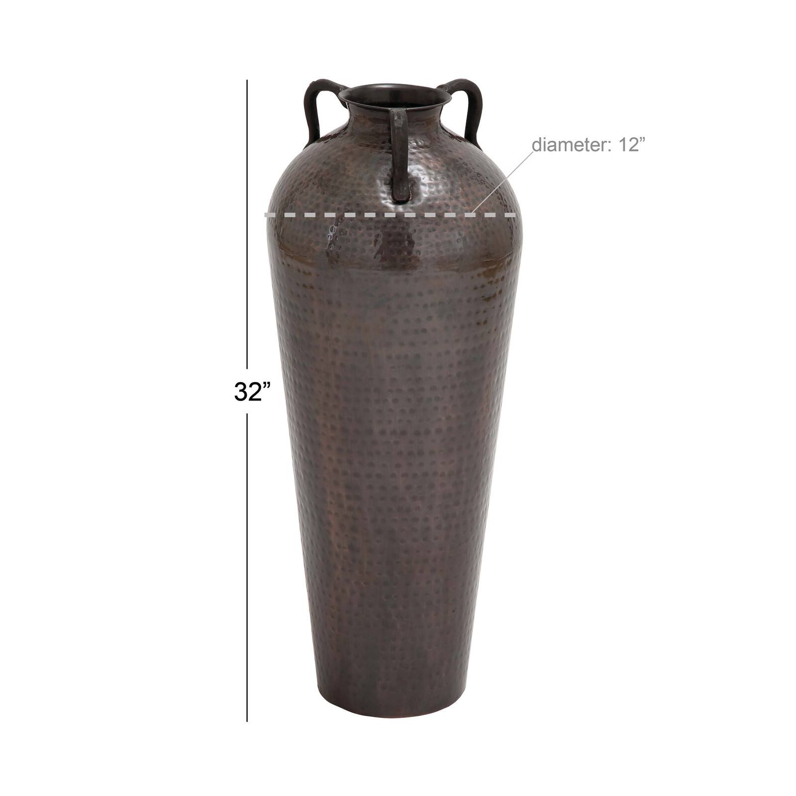 Brown Metal Rustic Vase, 32" x 12" x 12"