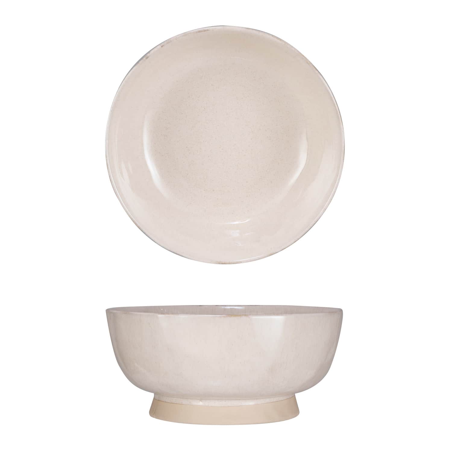 Hello Honey® 10" Cream Speckled Glaze Stoneware Bowl