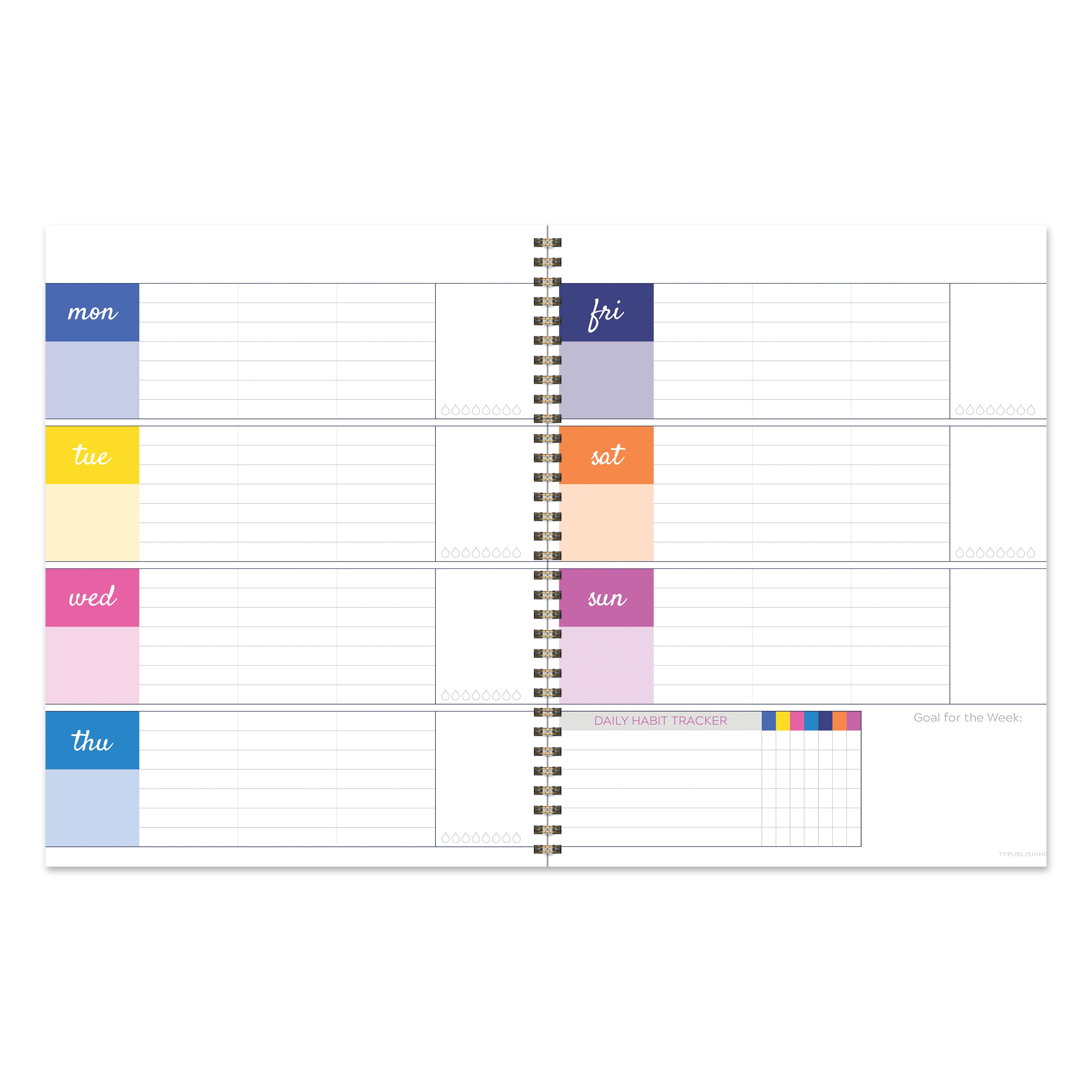 TF Publishing Large Bright Floral Blooms Undated Spiral Planner