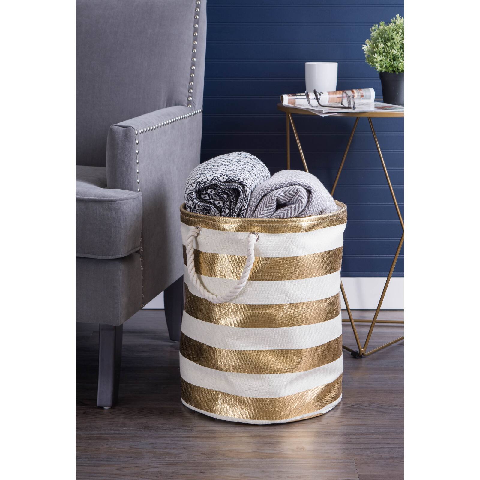 DII® 14" Stripe Woven Paper Storage Bin