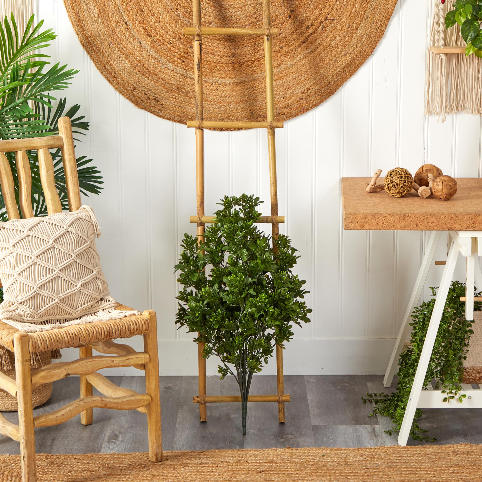 2.5ft. U.V. Resistant Green Tea Leaf Plant
