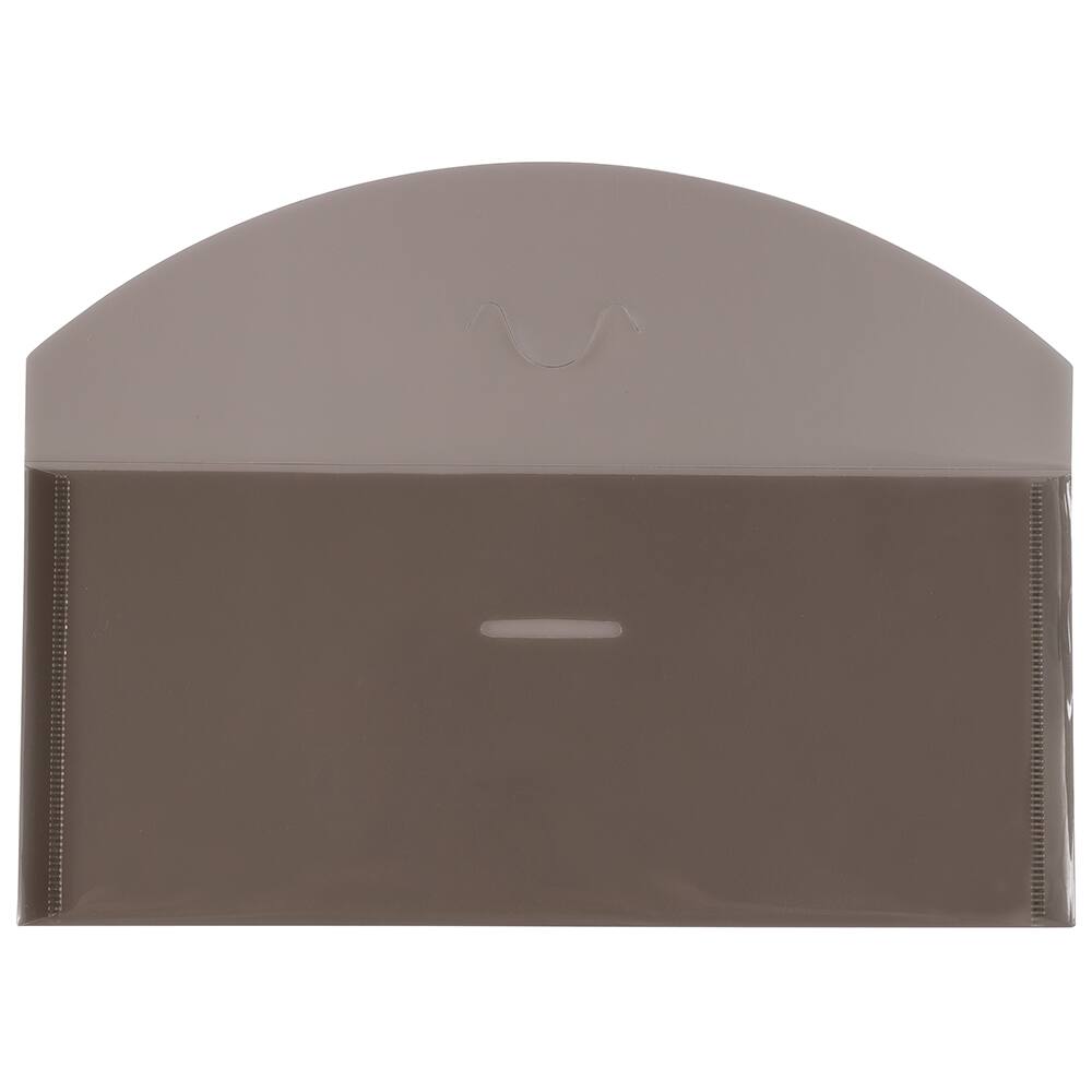 JAM Paper Smoke Gray Plastic Tuck Flap Closure 4.25" x 9.75" Envelopes, 12ct.