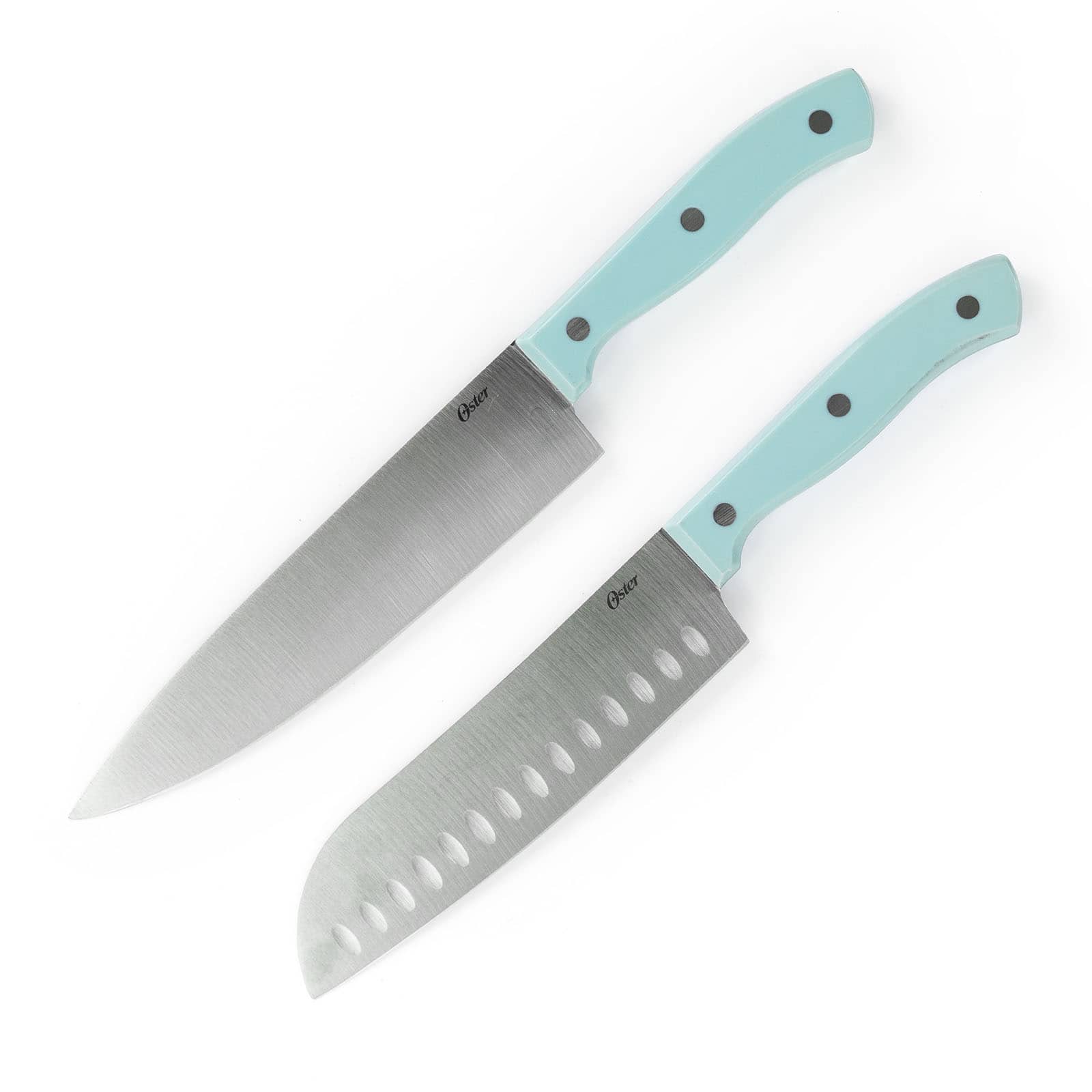 Oster Steffen 14-Piece Blue Stainless Steel Cutlery Set with Storage Block