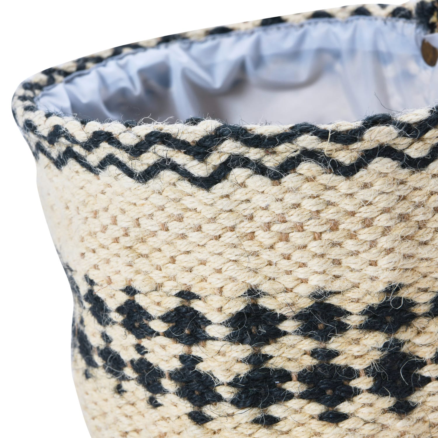 Hello Honey® Black & Cream Woven Jute Basket with Liner Set