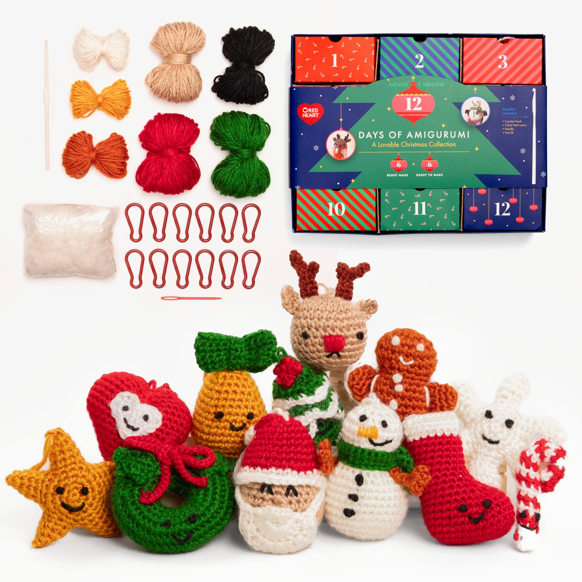 Red Heart® 12 Days of Amigurumi Christmas Advent Calendar Yarn Kit