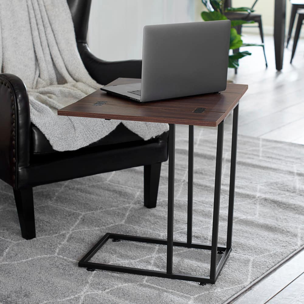Household Essentials Jamestown Extendable C-Shaped End Table
