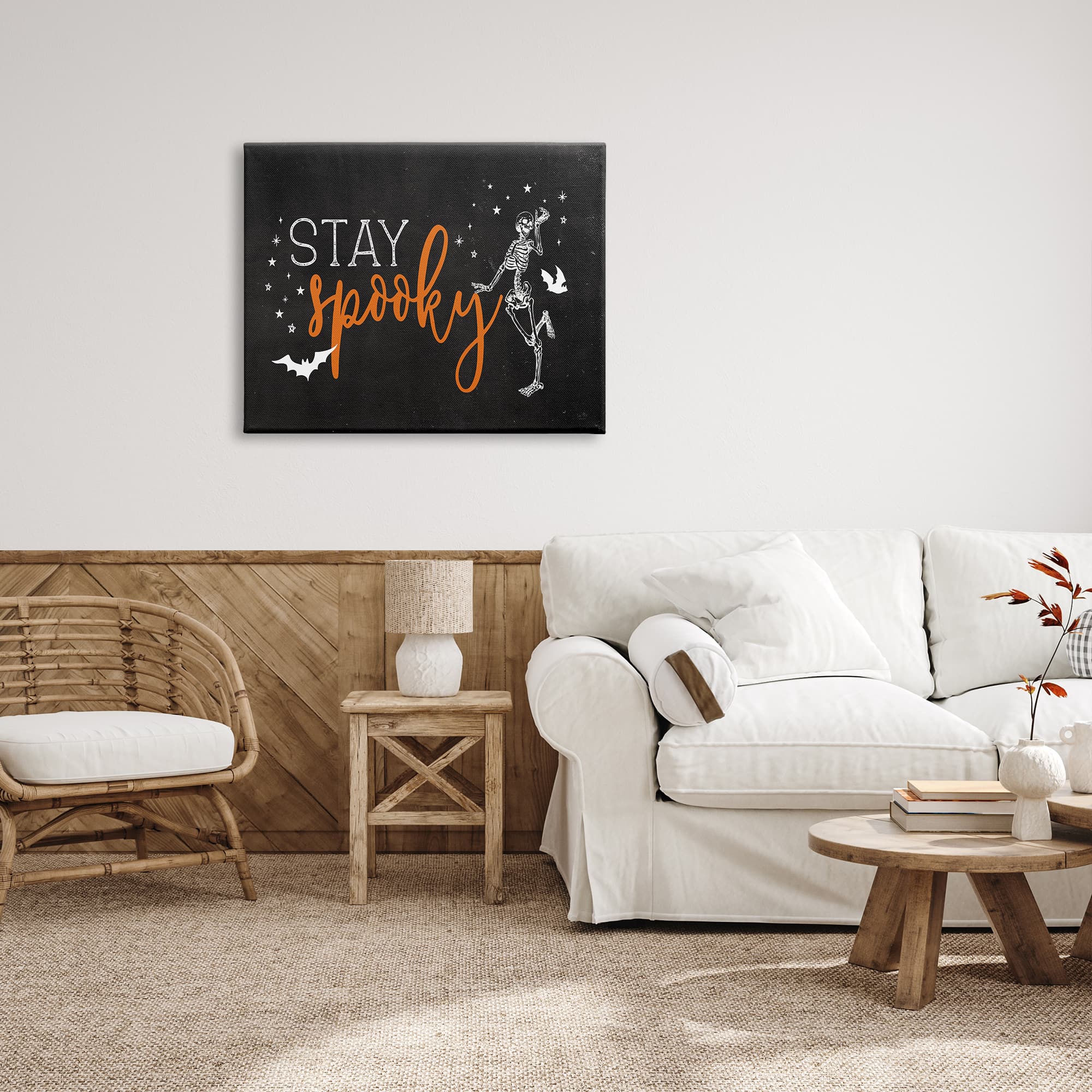 Stupell Industries Stay Spooky Skeleton Canvas Wall Art