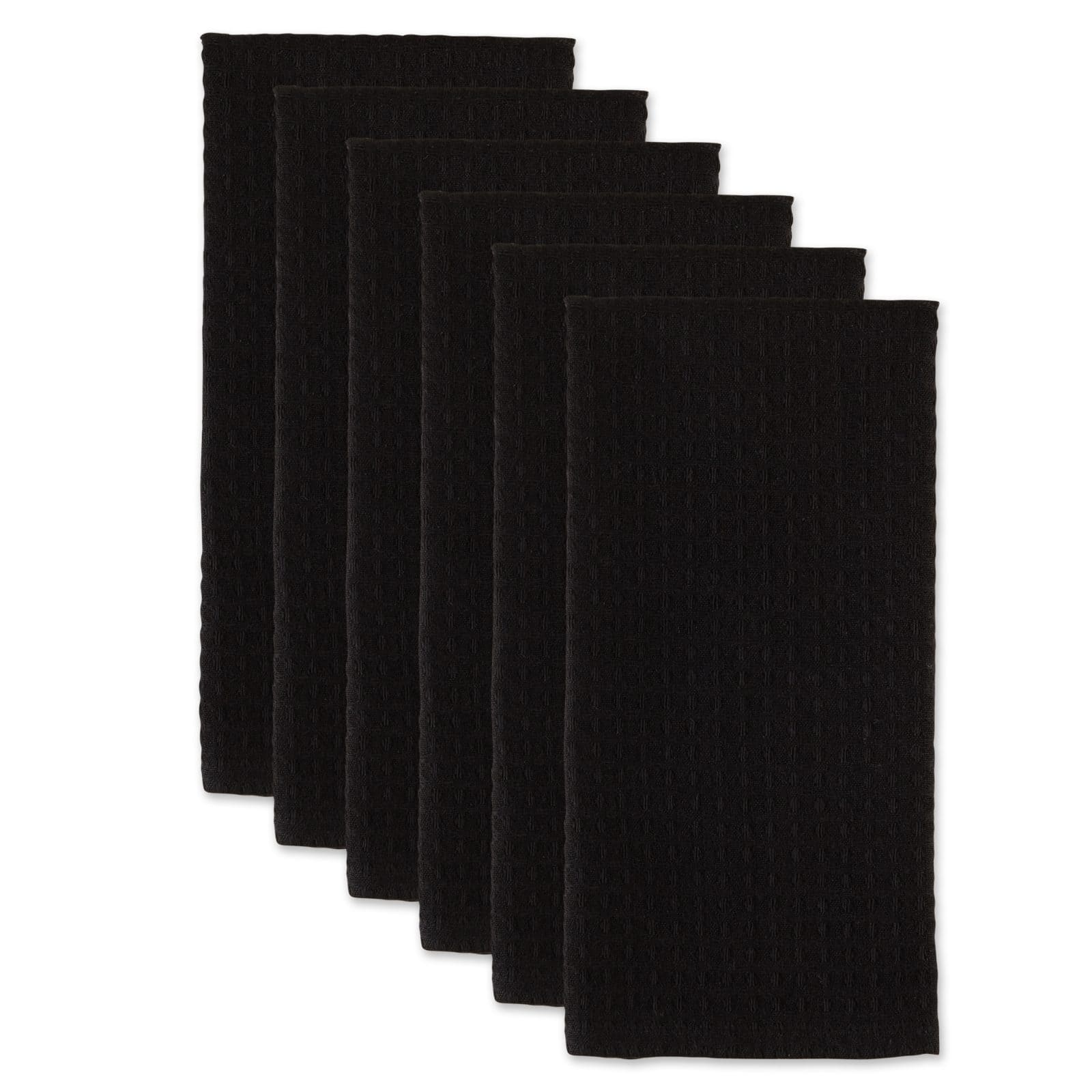DII® Black Recycled Cotton Waffle Dish Towels, 6ct.