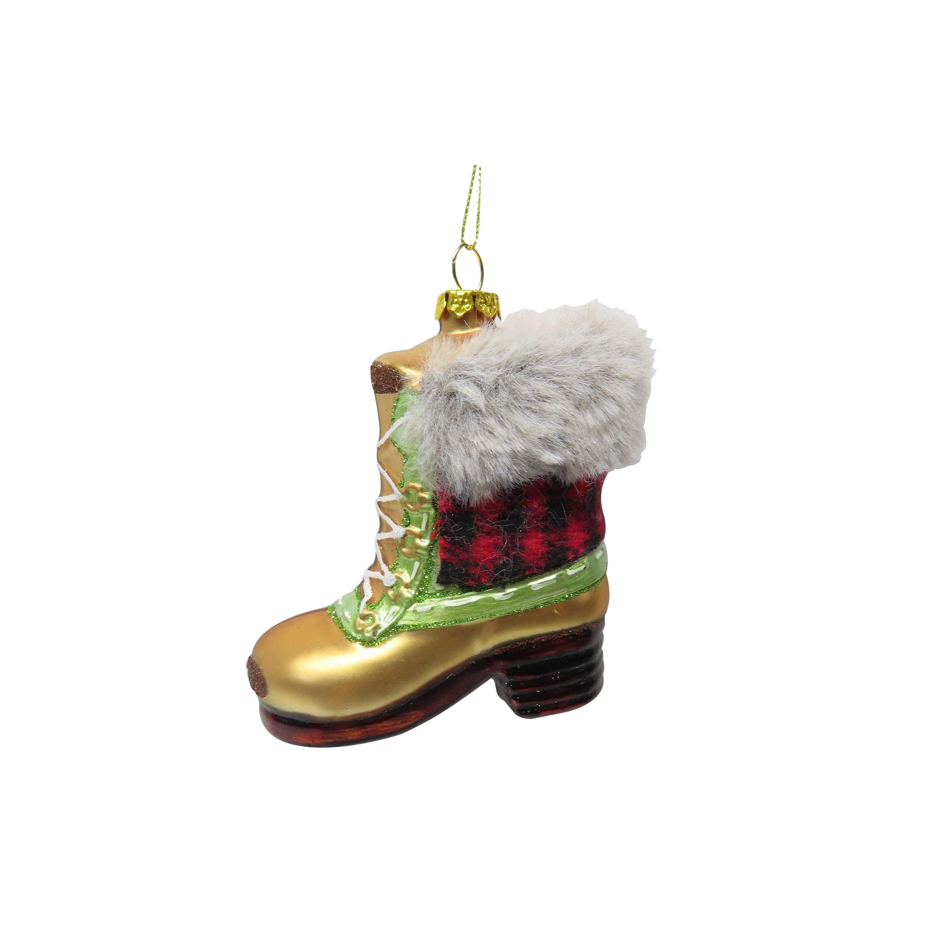 3.5" Gold Fashion Boot Hand Painted Glass Ornament by Ashland®