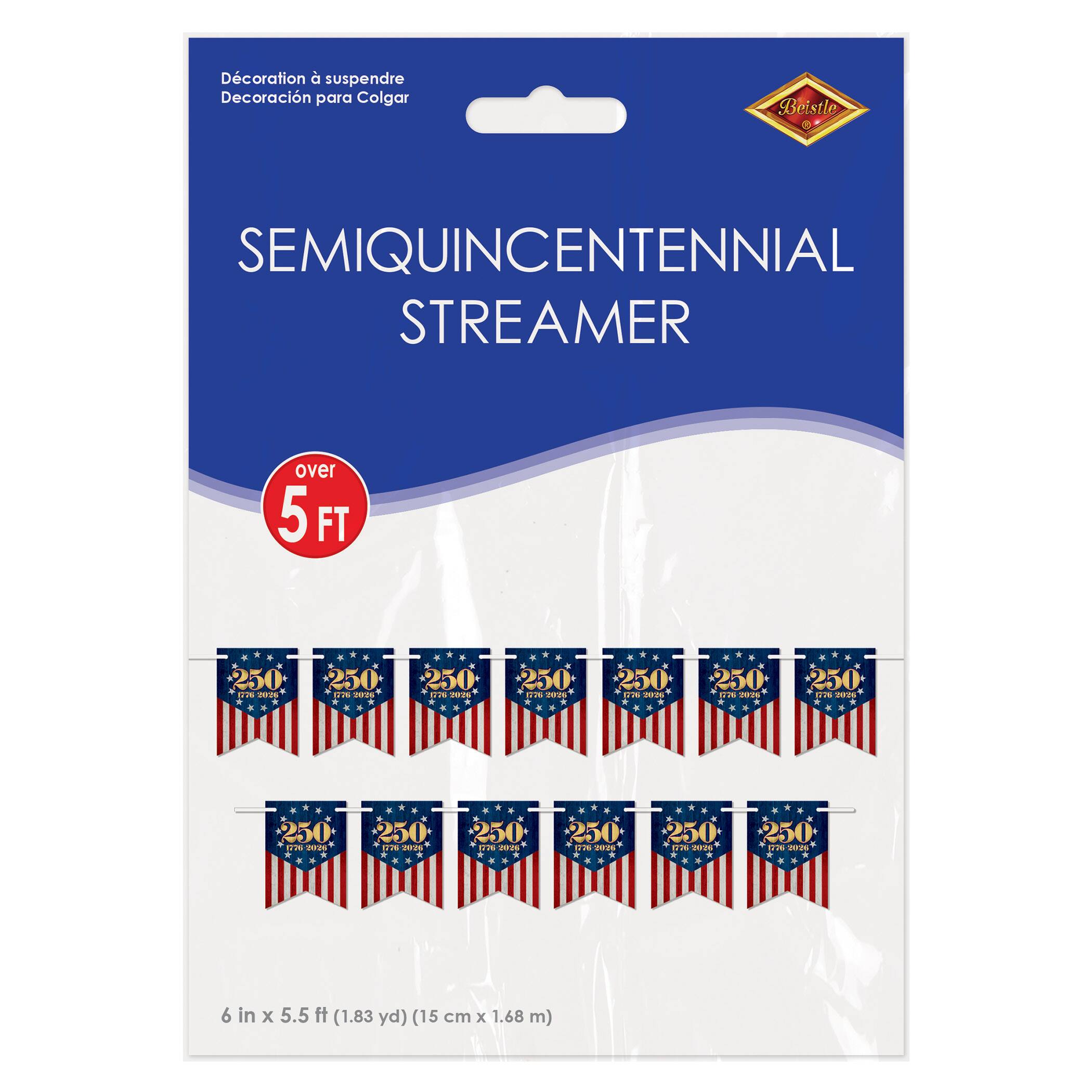 Beistle 5.5ft. Semiquincentennial Streamers, 2ct.
