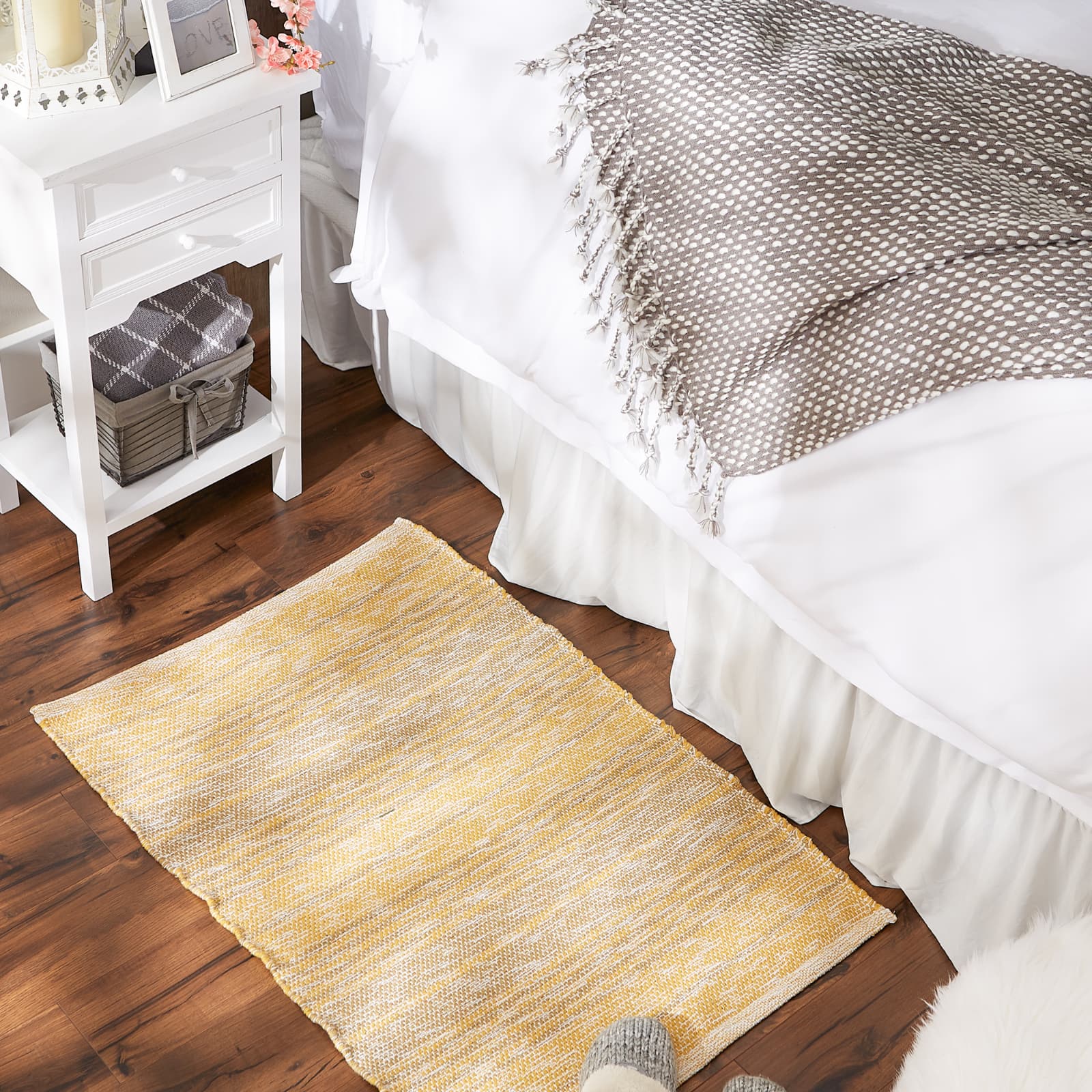 DII® Variegated Stripe Handwoven Recycled Yarn Rug, 2ft. x 3ft.