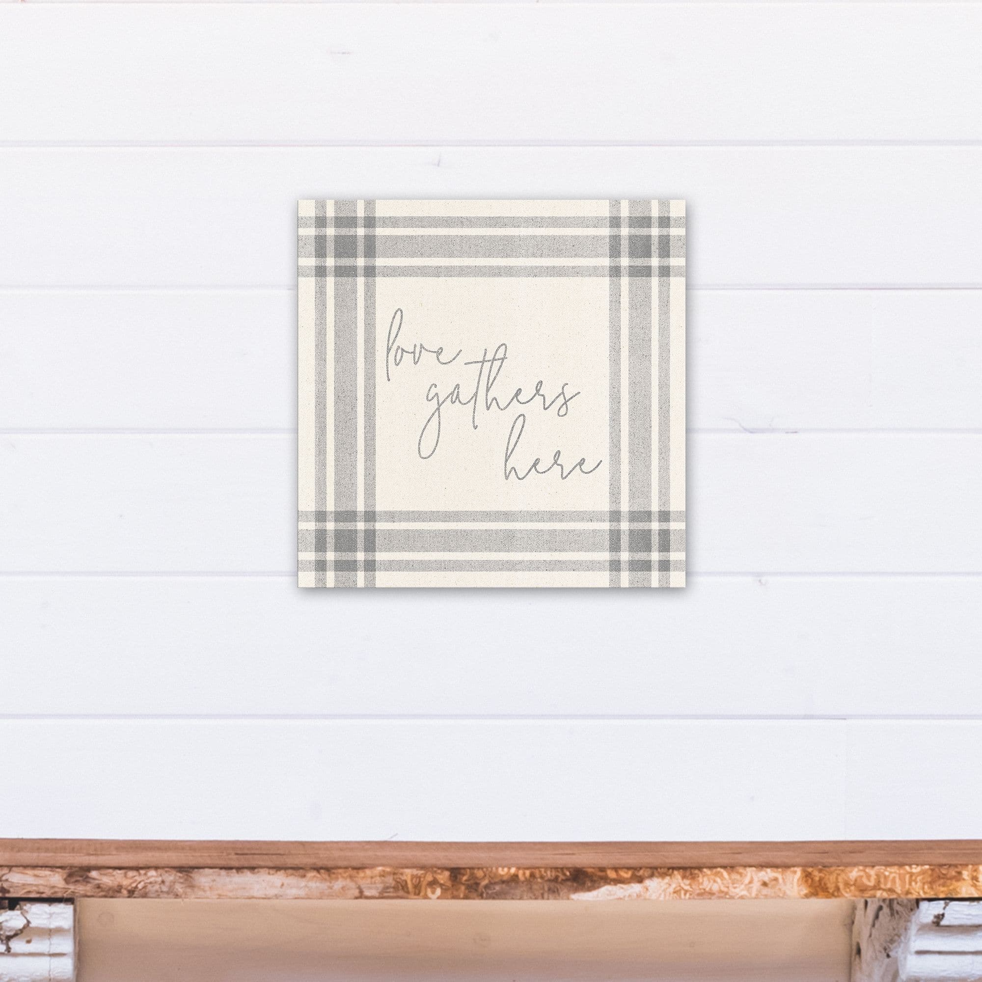 Love Gathers Here 16" x 16" Canvas Wall Art