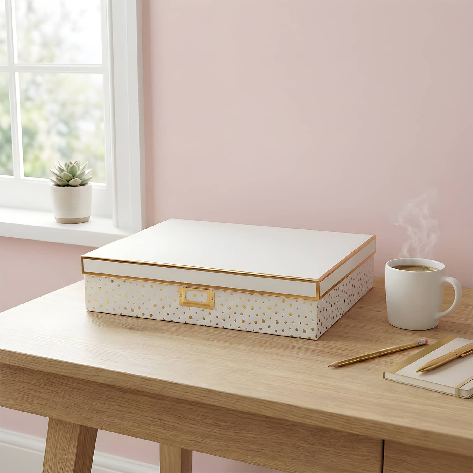 Gold Dots Document Box by Ashland