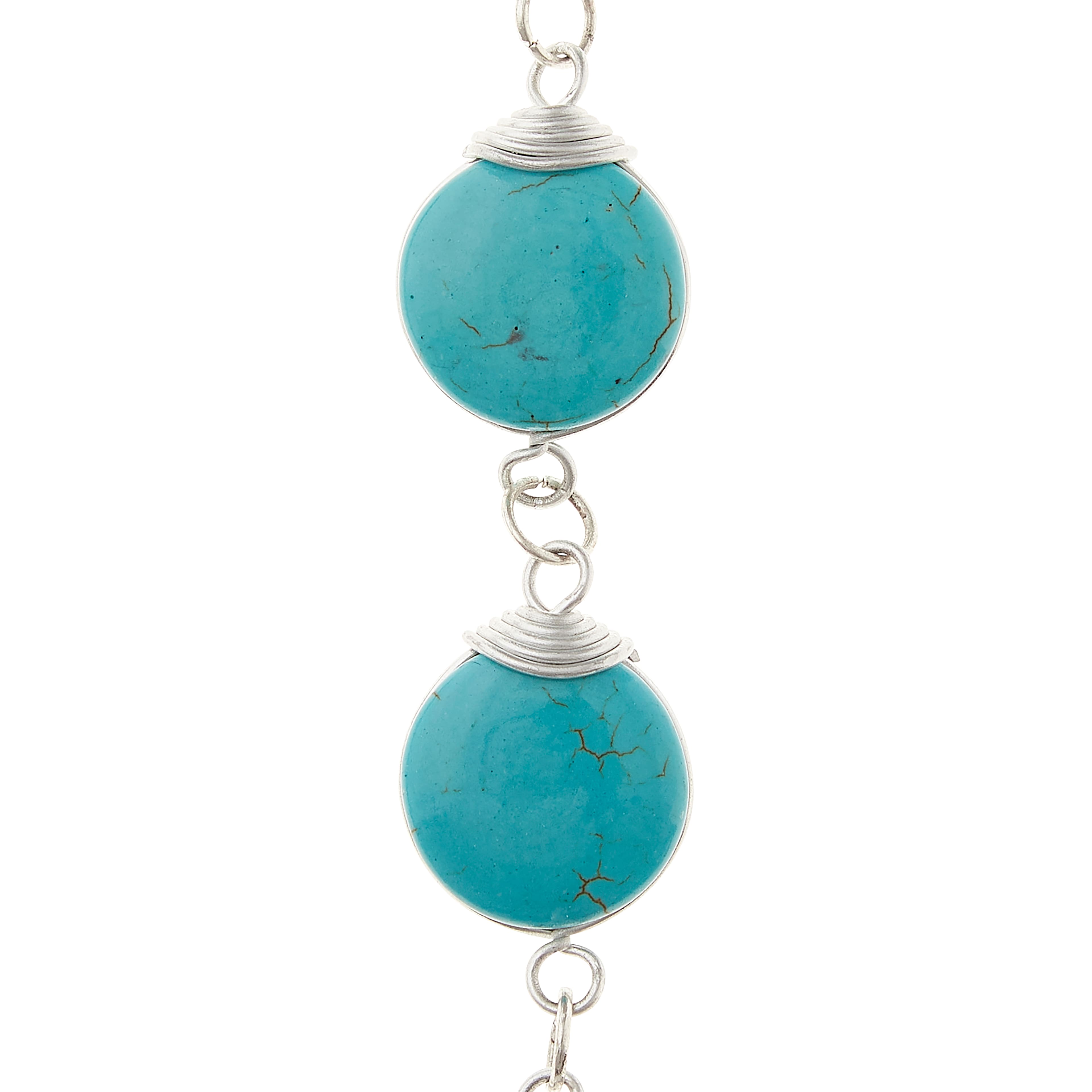 12 Pack: Aqua Dyed Howlite Lentil Beads, 20mm by Bead Landing™