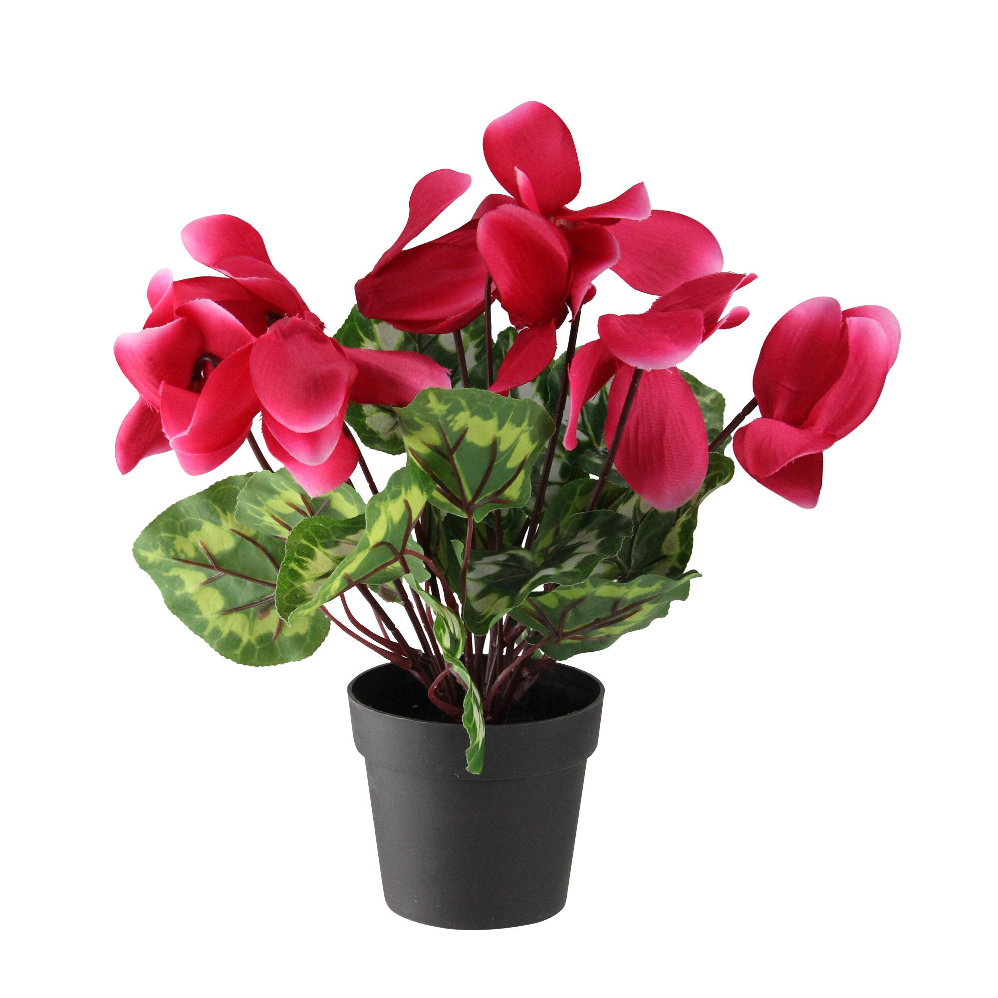 12" Artificial Red Hedychium Coronarium with Brown Pot